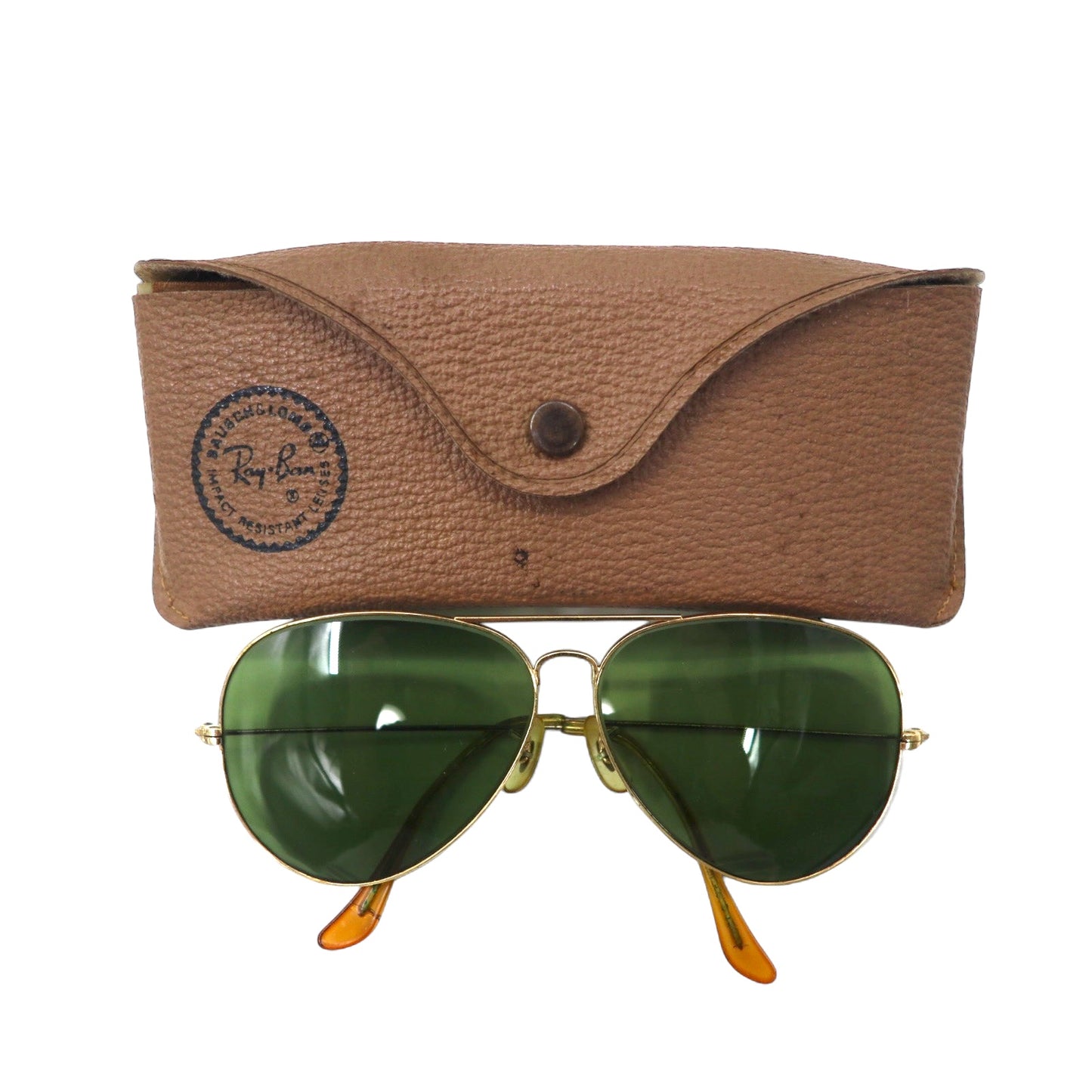 Ray-Ban ボシュロム社製 USA ヴィンテージ ティアドロップ サングラス ゴールド ダブルブリッジ Bausch&Lomb B&L