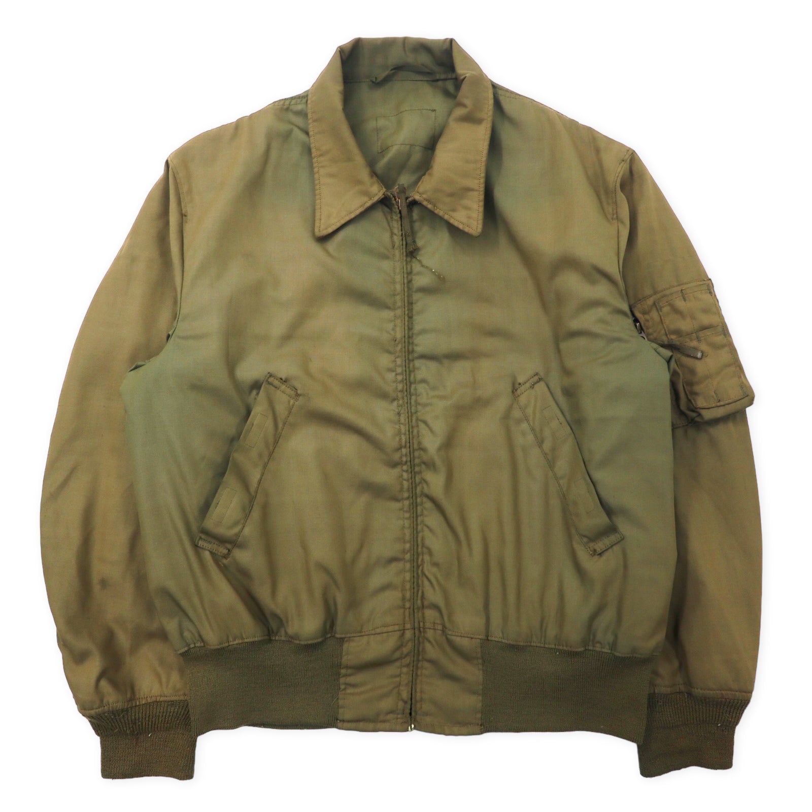 US ARMY 70's CVC Tankas Jacket L KHAKI No Mex Aramide fiber