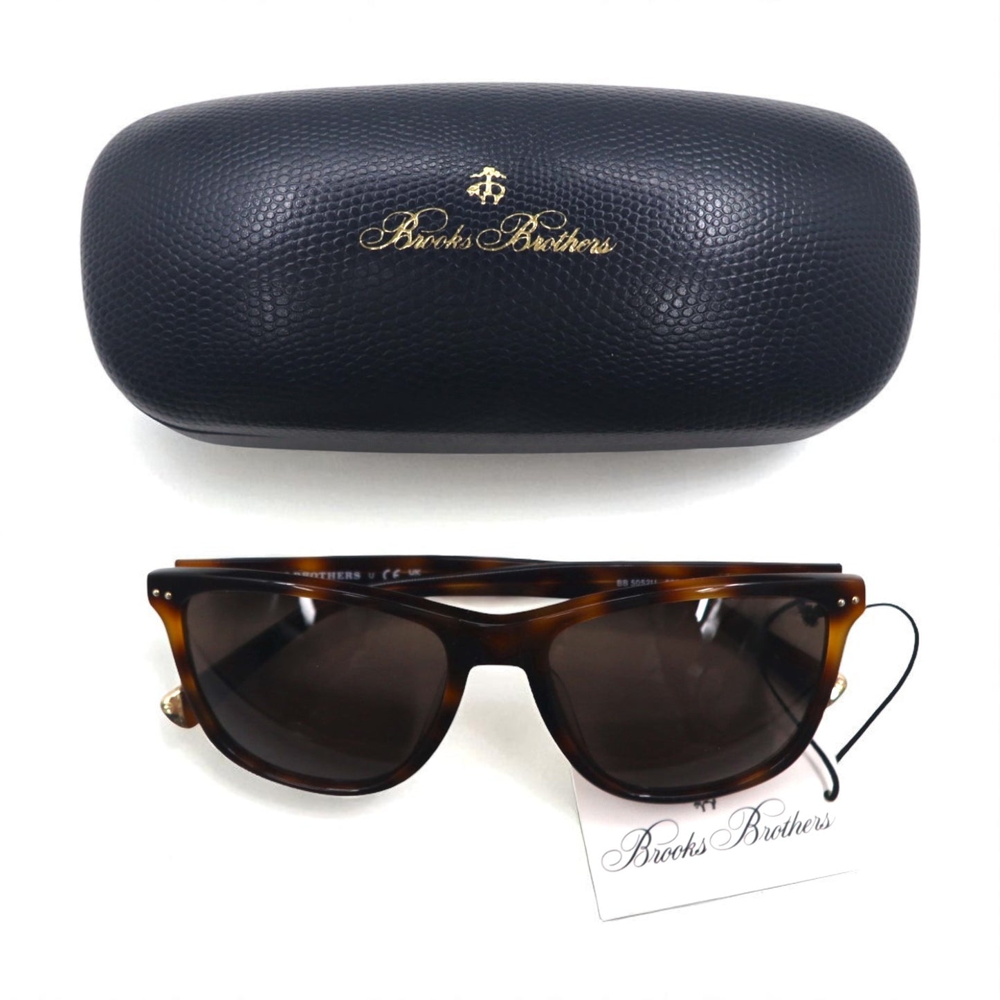 Brooks Brothers Wellington Sunglasses, Brown Tortoiseshell, Square, BB5052U, 606473, 56-18, 145mm, 3N, Unused