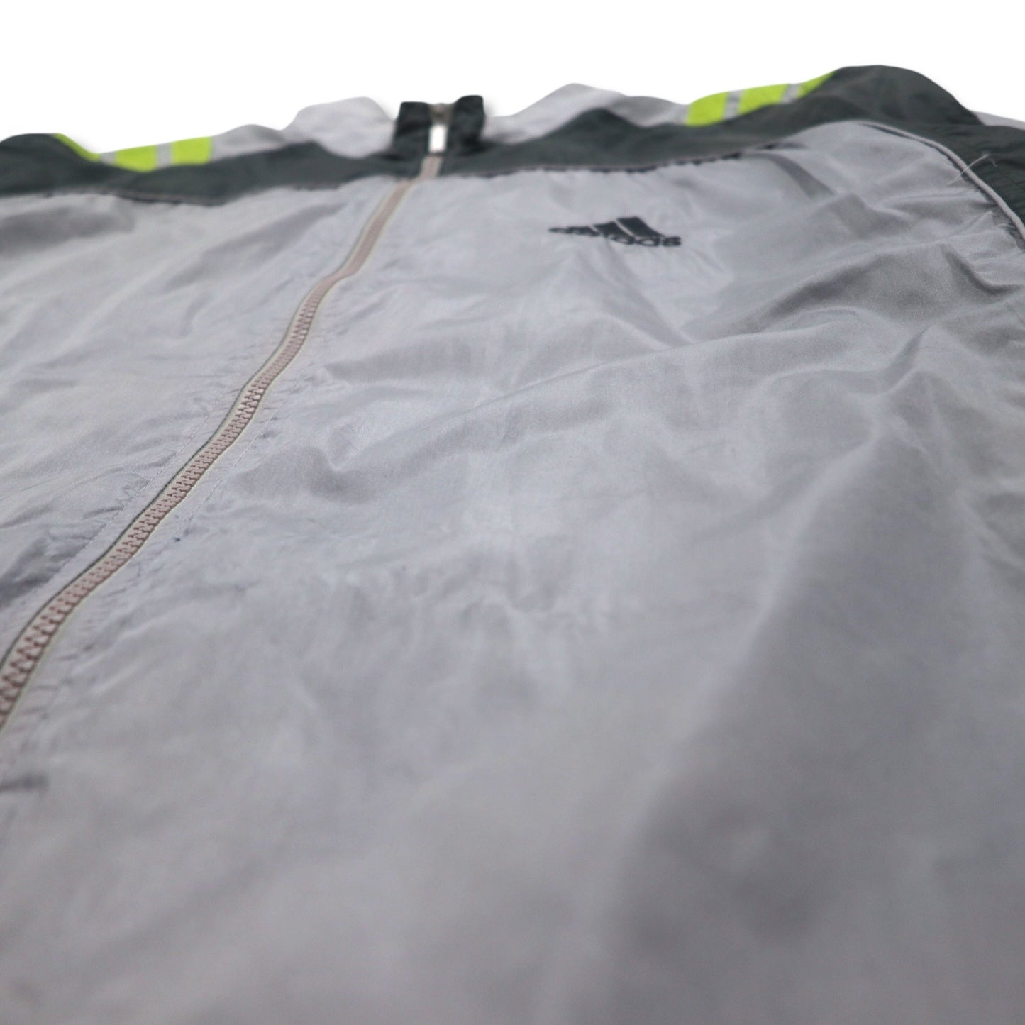 adidas 00年代 3ストライプ ナイロンジャケット トラックジャケット ジャージ XL グレー