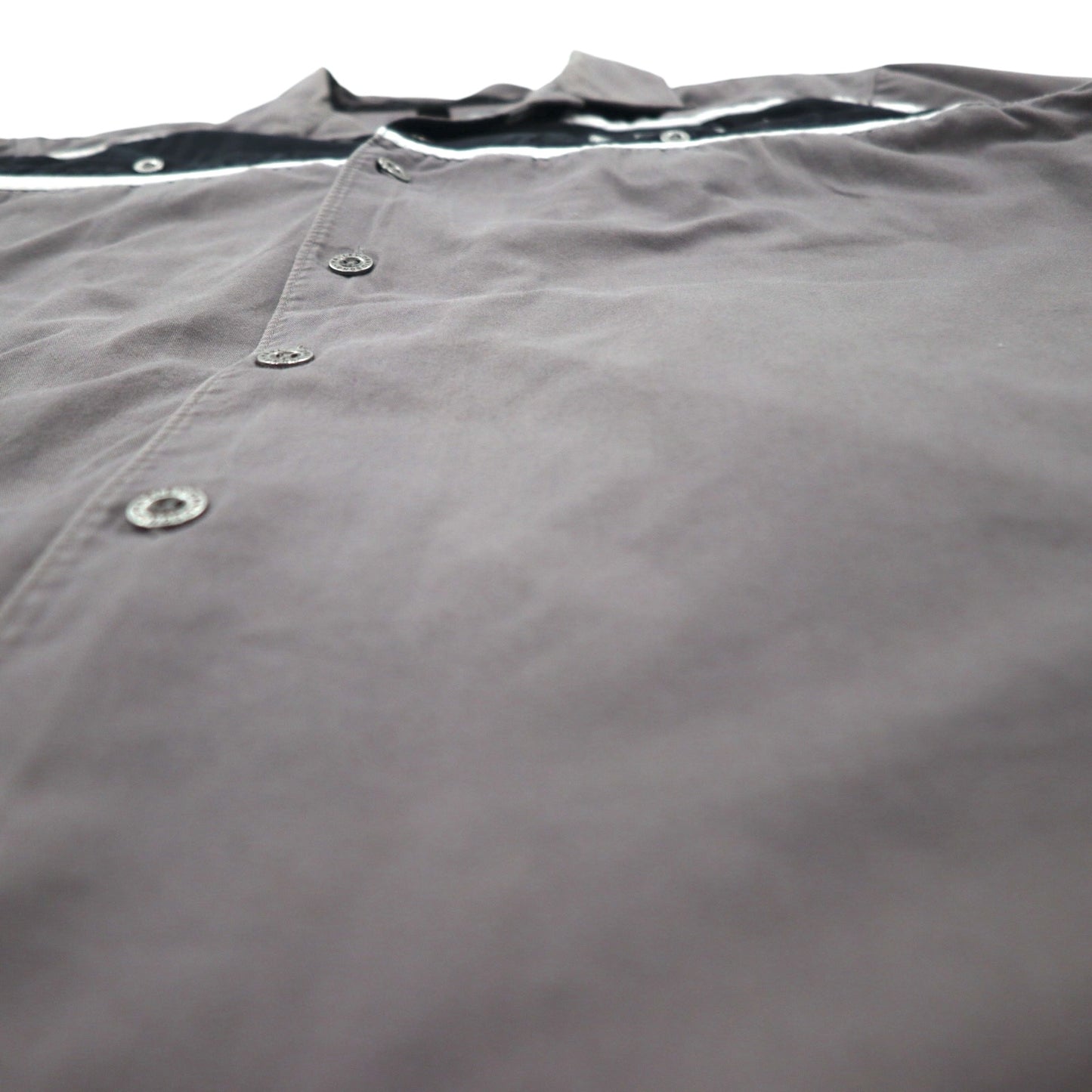 HARLEY DAVIDSON 半袖 ワークシャツ L グレー ブラック バックロゴ刺繍