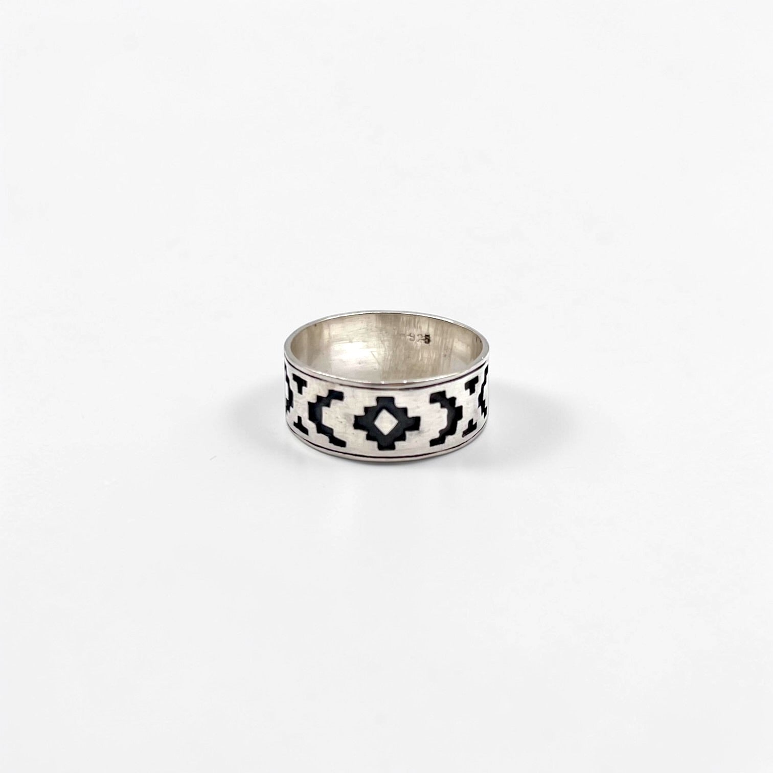 Vintage Silver 925 Ring インディアンジュエリー チマヨ柄 リング 