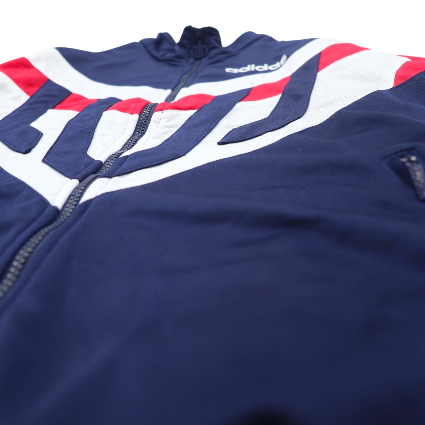 adidas 90年代 トラックジャケット ジャージ L ネイビー ポリエステル ロゴ刺繍 3ストライプ