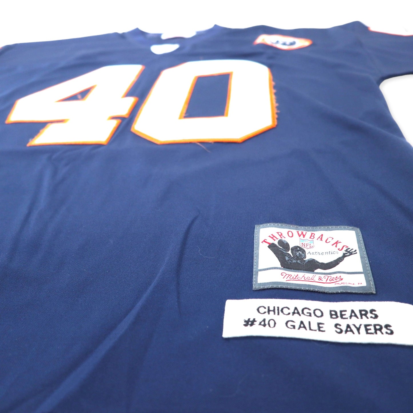 mitchell & ness ゲームシャツ 52 ネイビー ポリエステル NFL CHICAGO BEARS ナンバリング SAYERS ビッグサイズ
