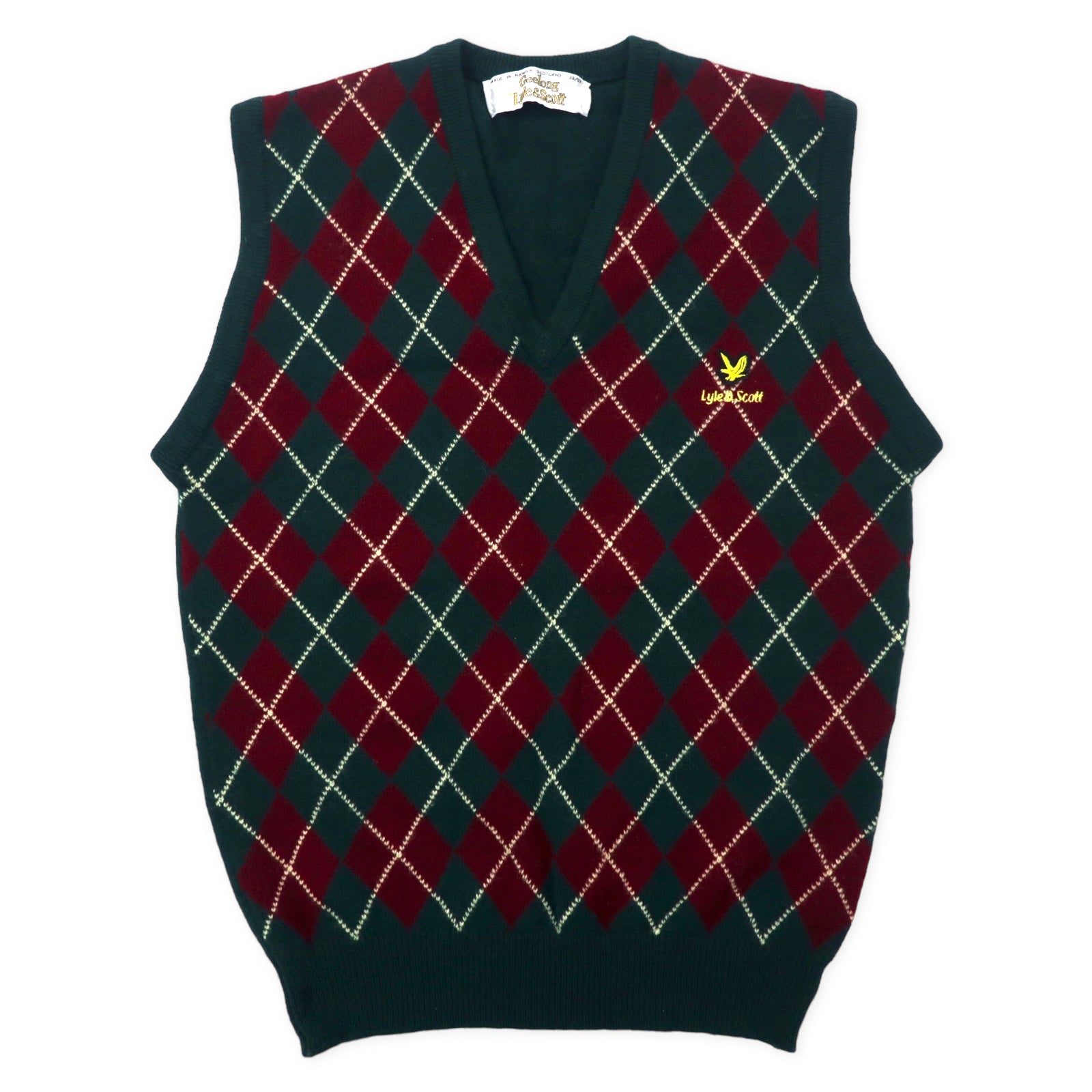 LYLE & SCOTT GEELONG Scottish MADE Argyle Knit VEST 38