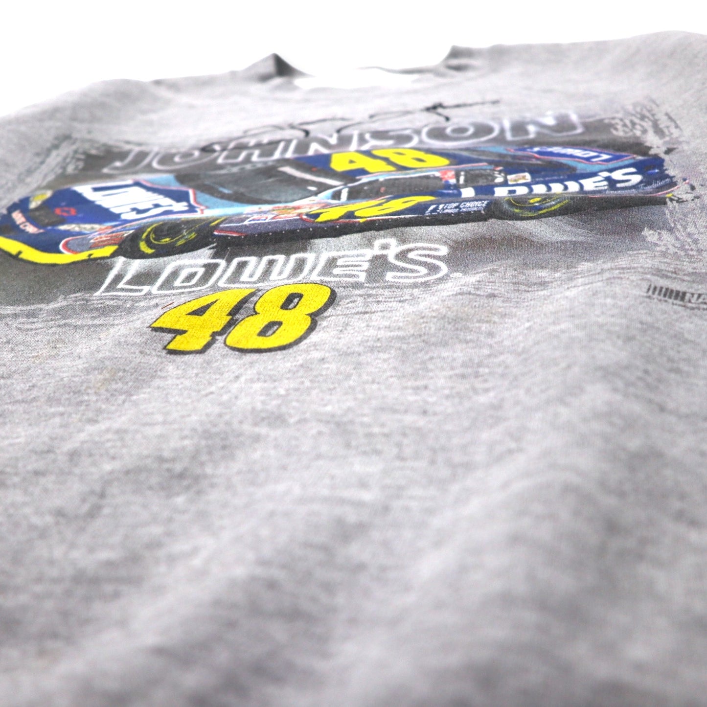 NASCAR レーシングカー プリント スウェット M グレー コットン JOHNSON LOWE'S