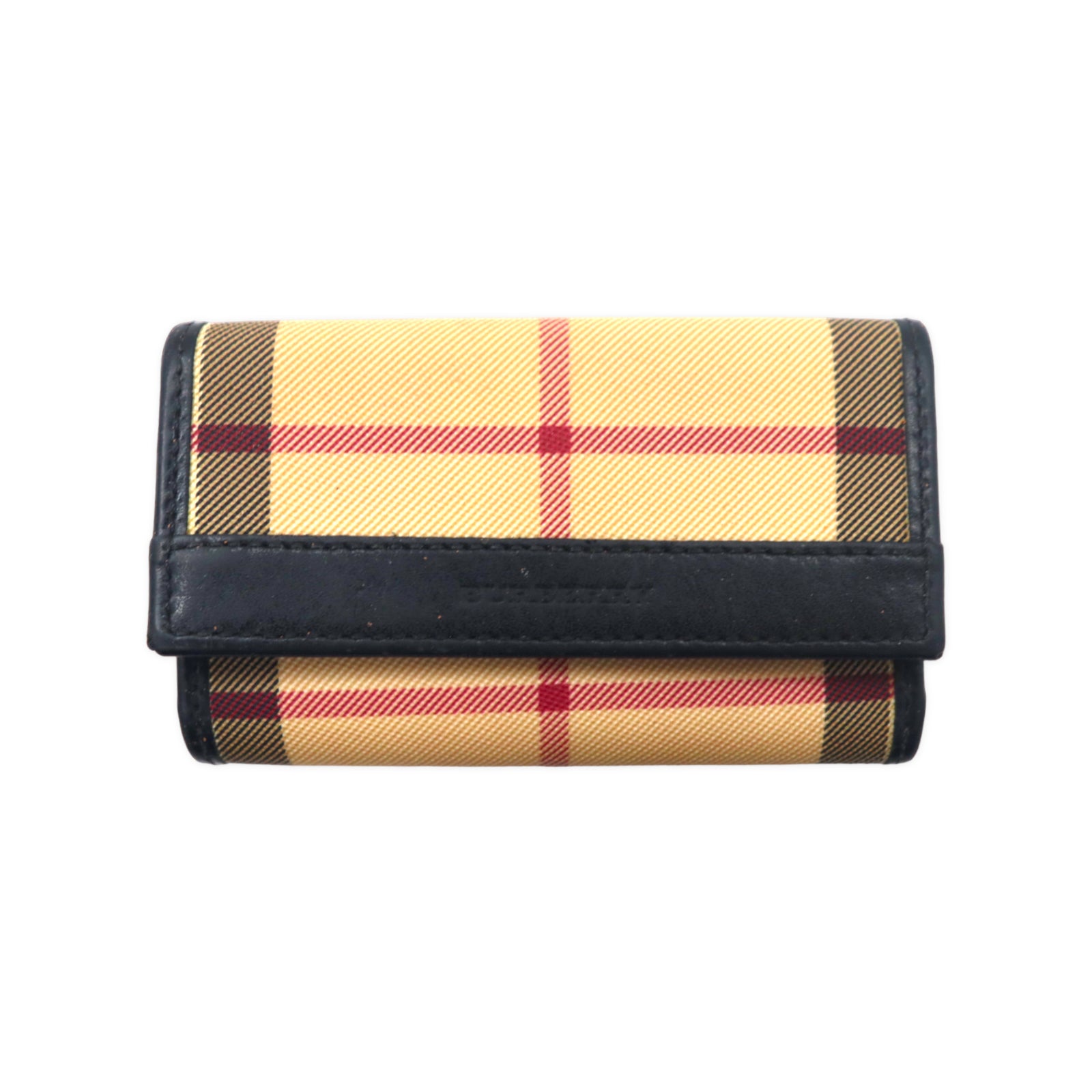 BURBERRY MADE 6 -key case Beige CHECKED PVC Leather