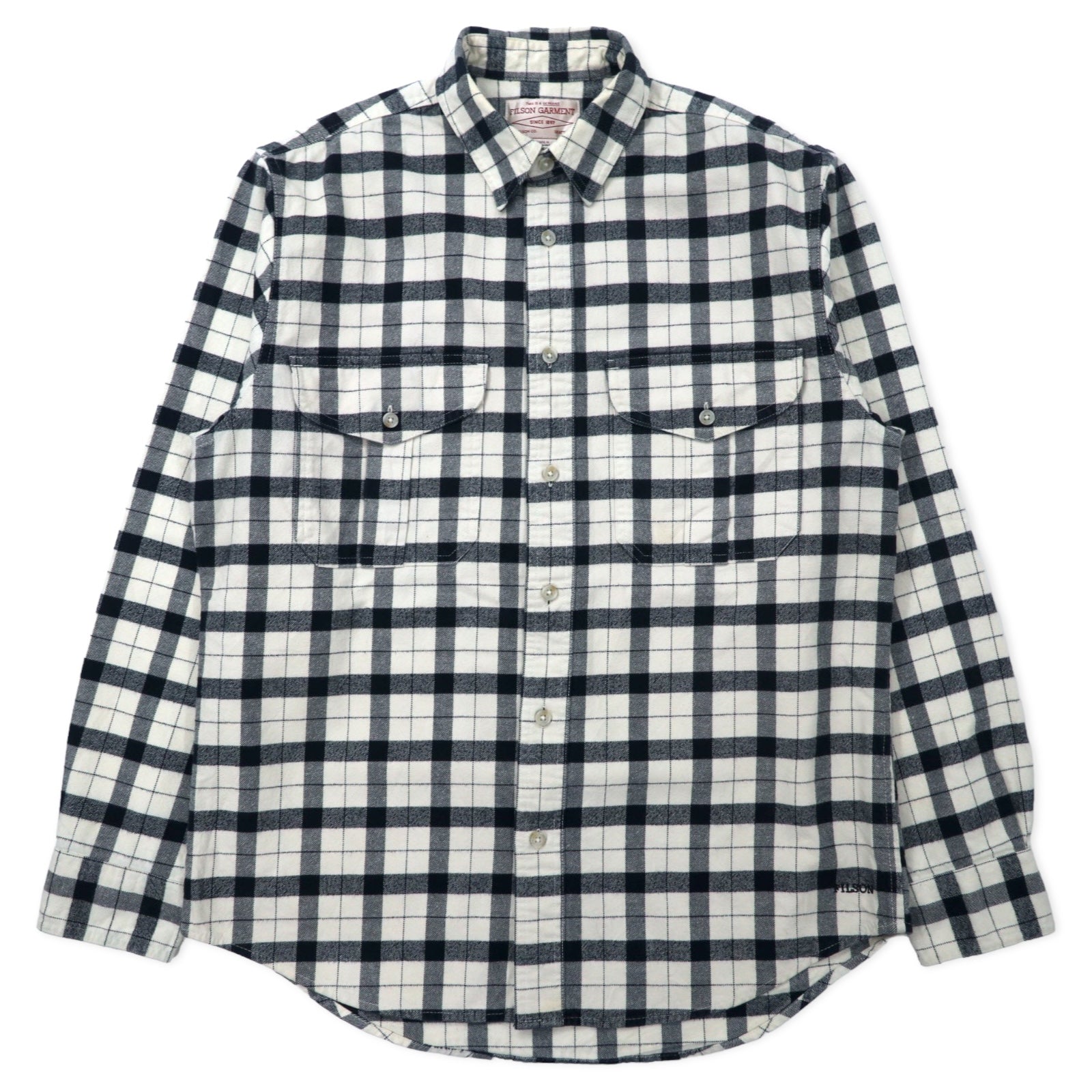 FILSON GARMENT フランネルシャツ M ホワイト チェック コットン