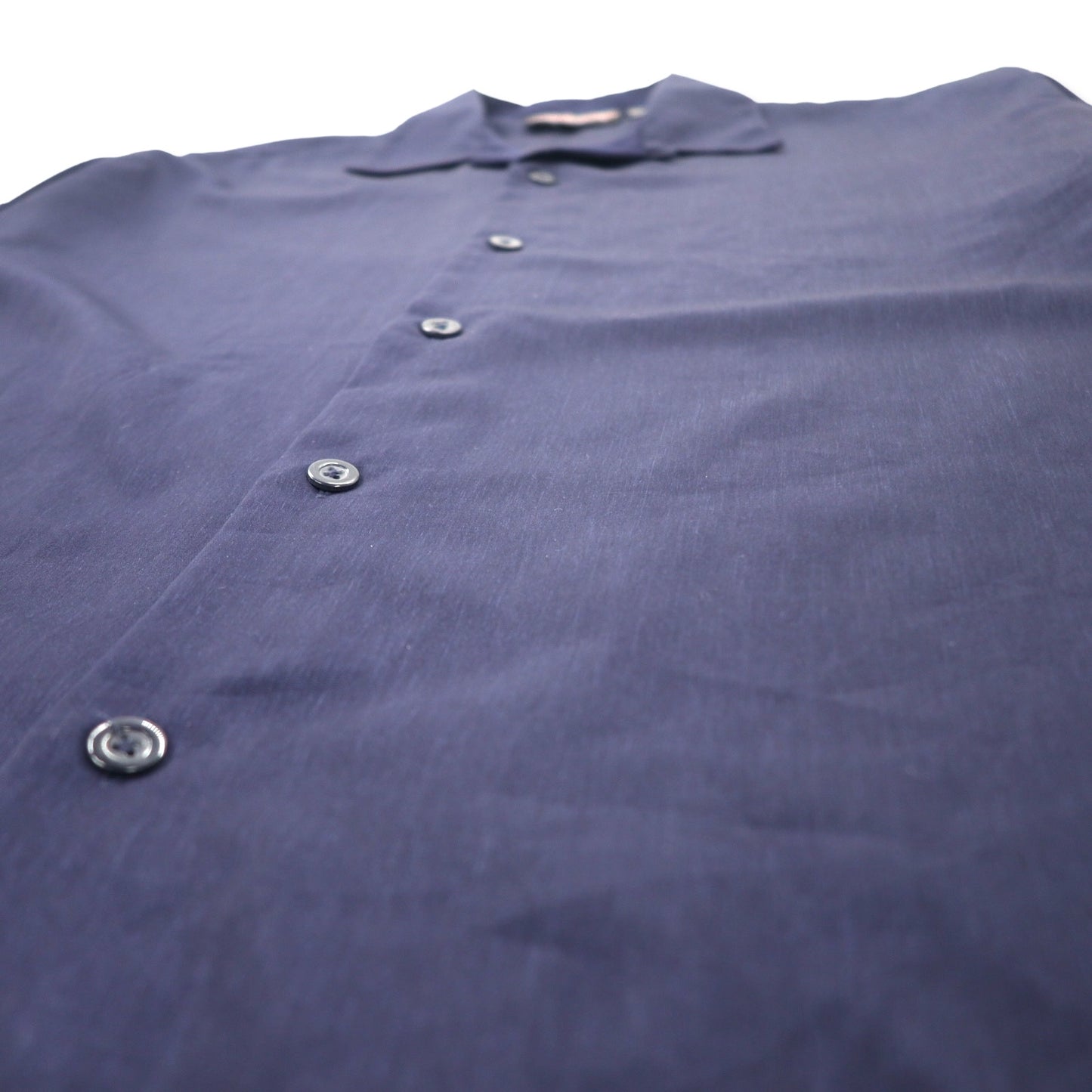 Sapphire Lounge 90s Open Collar Shirt Aloha Shirt XL Navy Polyester Embroidery