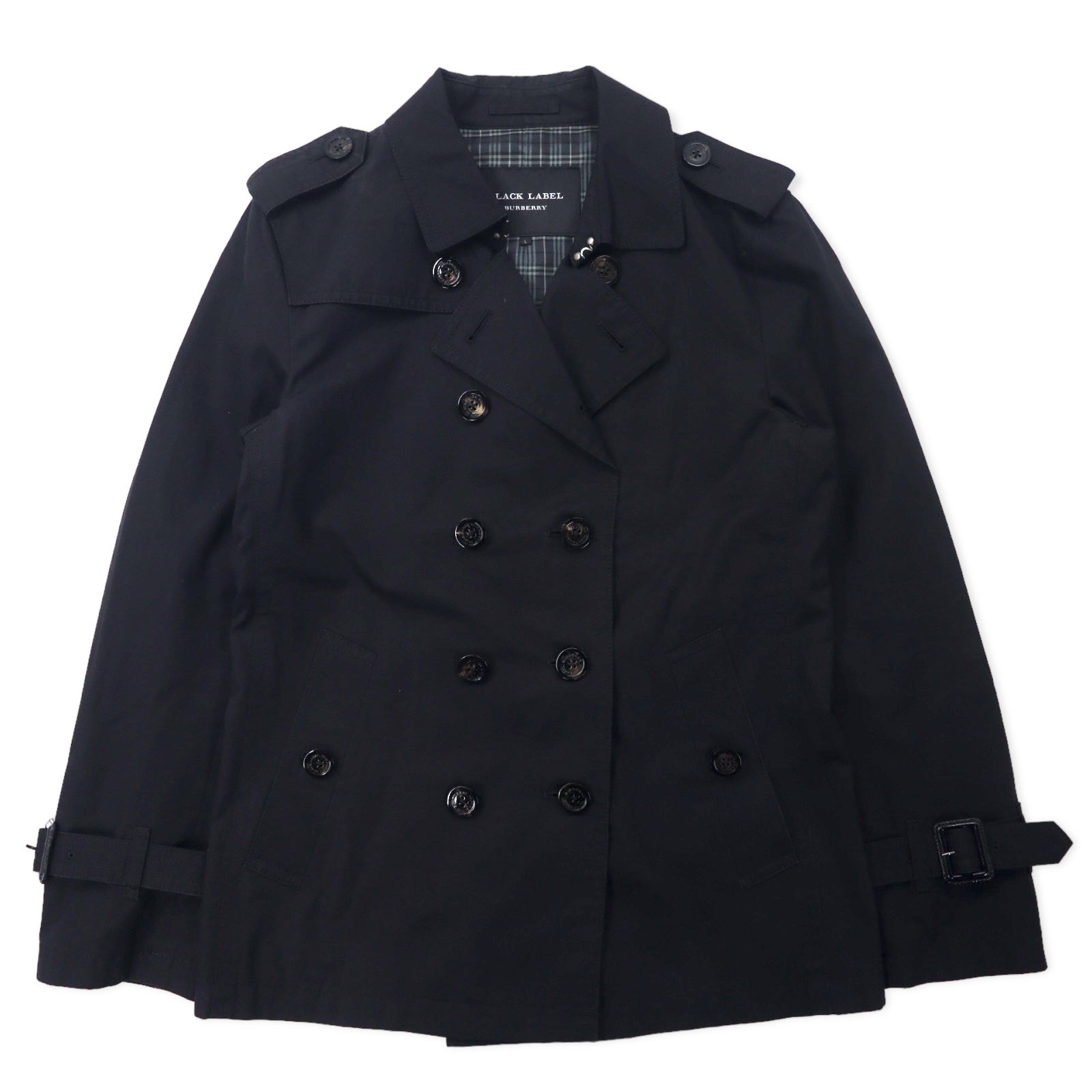 BURBERRY BLACK LABEL Short COAT Half COAT L Black Cotton Lining 