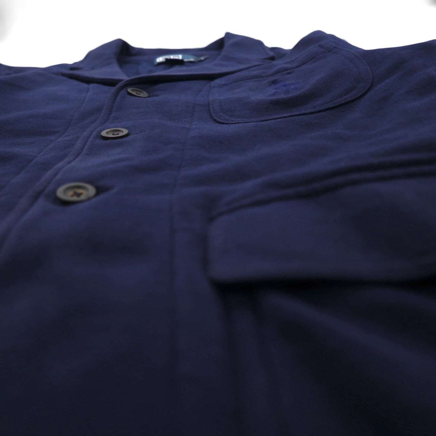 Polo Ralph Lauren 90s 3B Tailored Jacket Blazer, Size L, Navy Cotton with Pony Embroidery