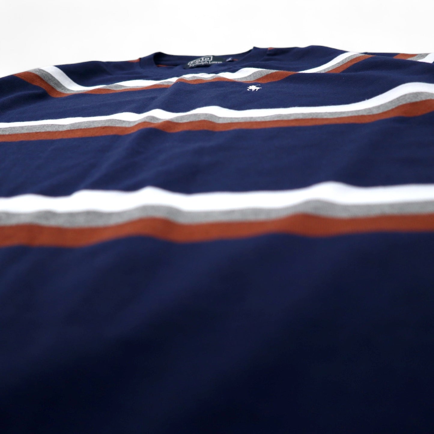 Polo by Ralph Lauren V-neck striped T-shirt L Navy cotton small pony embroidery