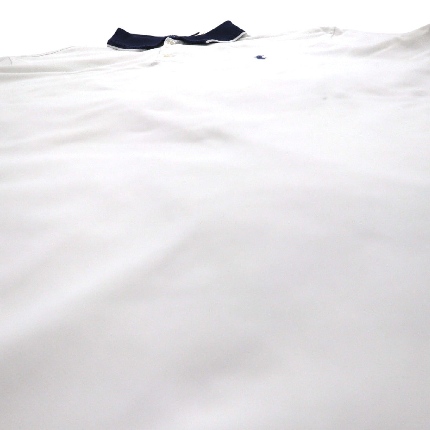 POLO RALPH LAUREN リブライン ポロシャツ XL ホワイト コットン 鹿の子 スモールポニー刺繍