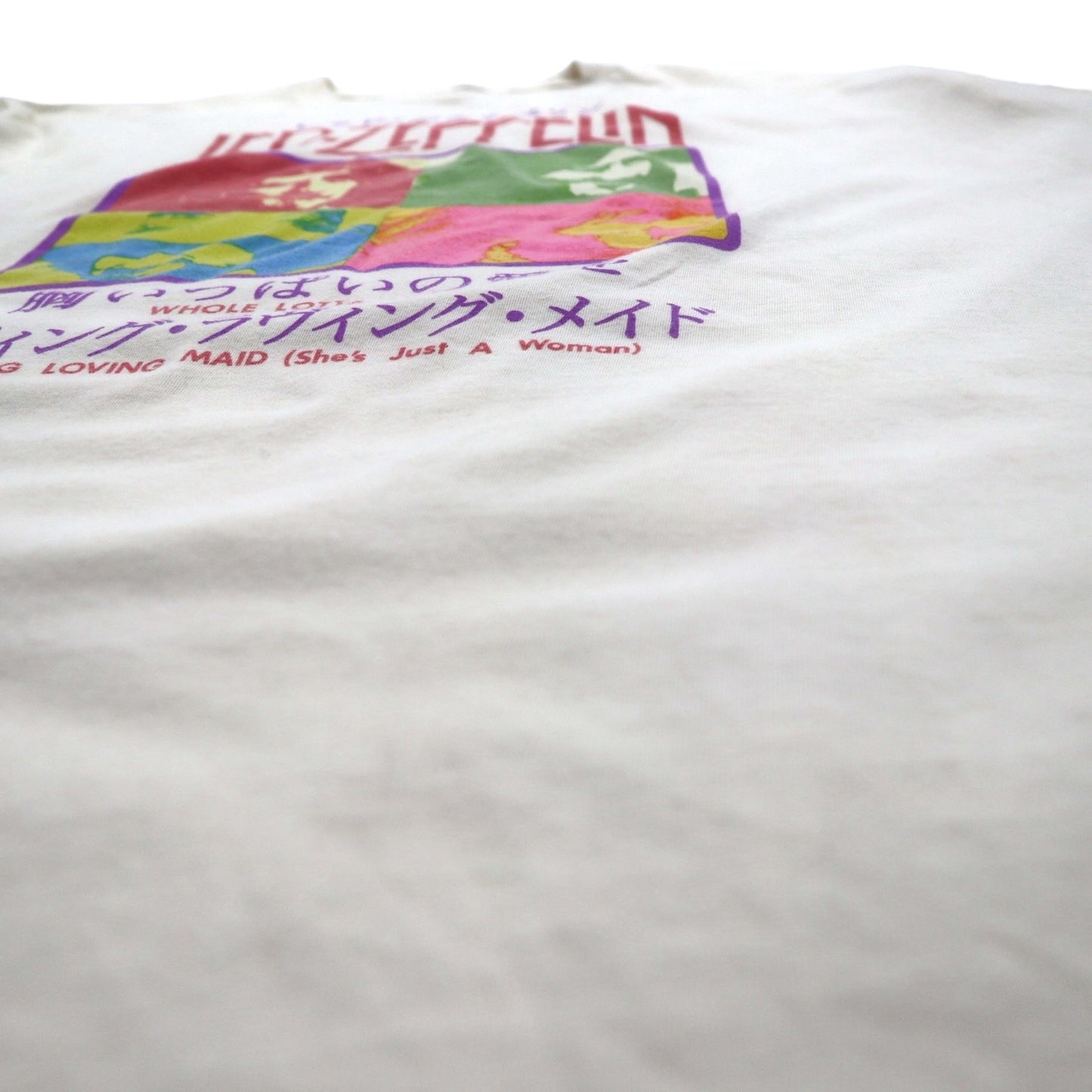 LED ZEPPELIN Led Zeppelin Rock Band Japanese Title T-Shirt 2XL Cream Heartful of Love