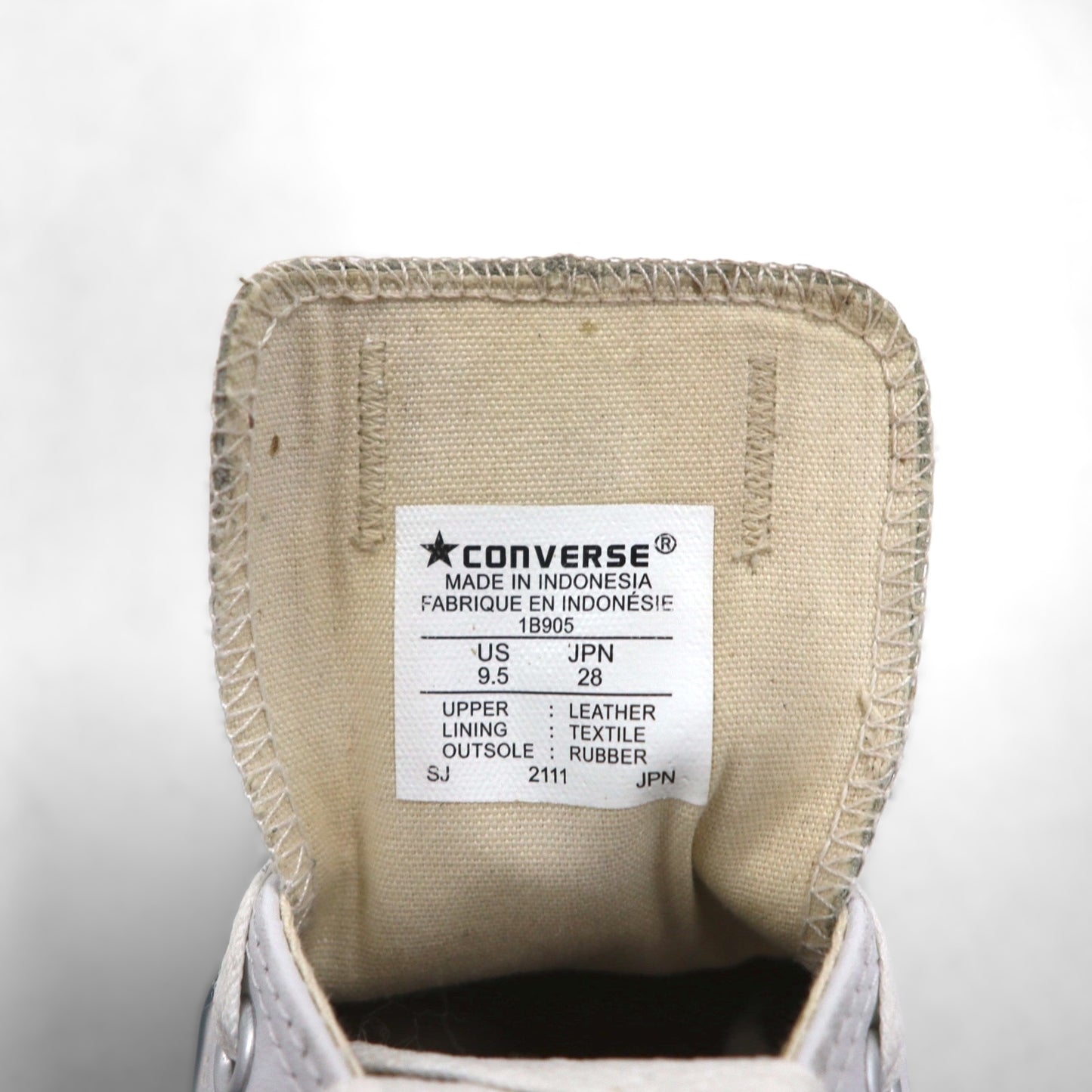 CONVERSE レザー オールスター LEATHER ALL STAR OX ローカットスニーカー 28cm ホワイト 1B905