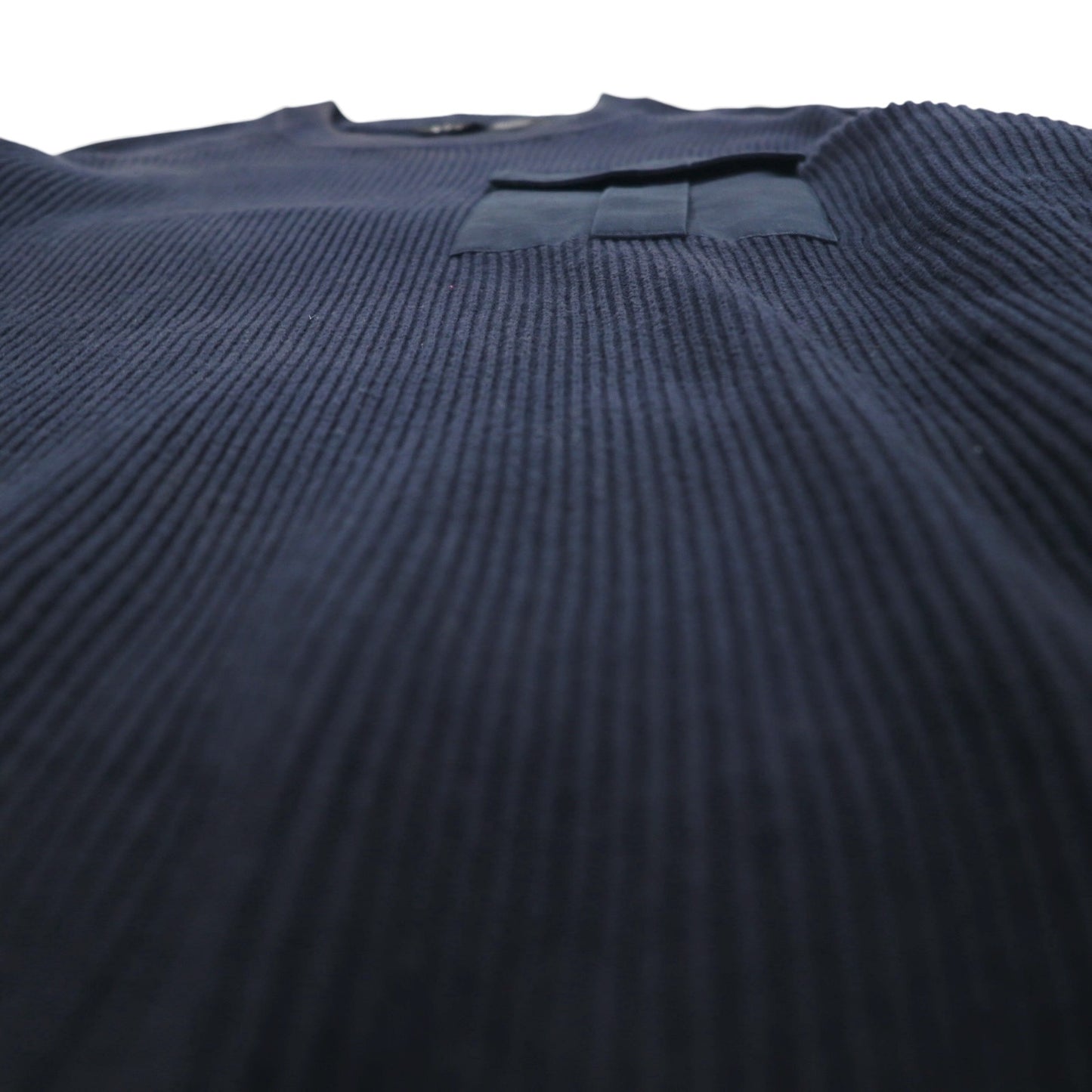 A|X ARMANI EXCHANGE コマンドセーター リブニット L ネイビー フラップ 胸ポケット