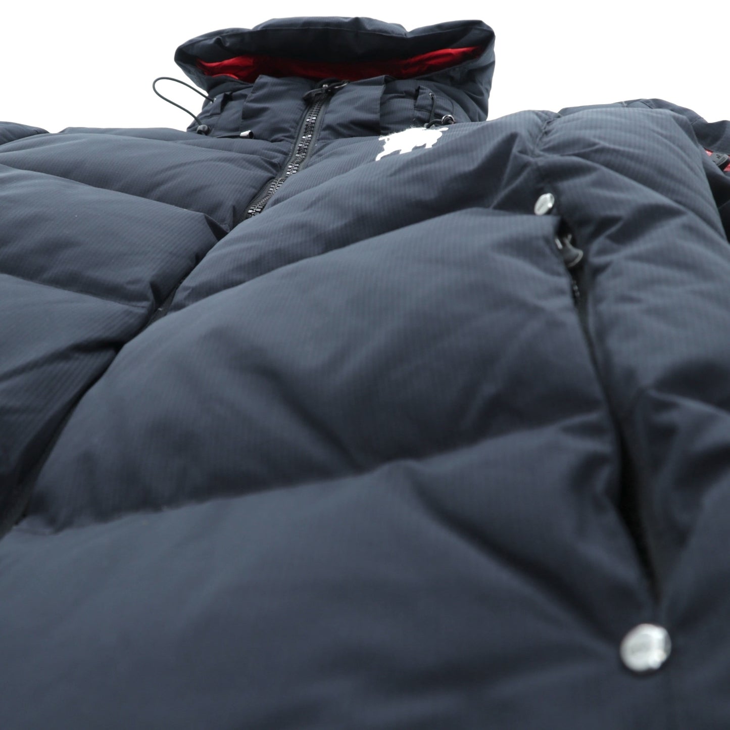 Polo Ralph Lauren ビッグポニー ハイネック ダウンジャケット S ブラック フード着脱 ドローコード