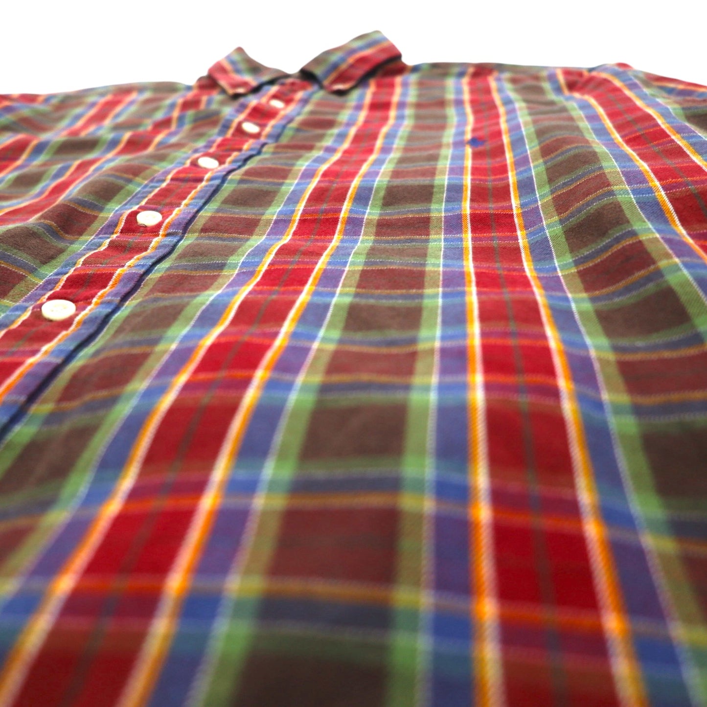 Ralph Lauren 90年代 ボタンダウンシャツ L TALL レッド チェック スモールポニー刺繍 ビッグサイズ