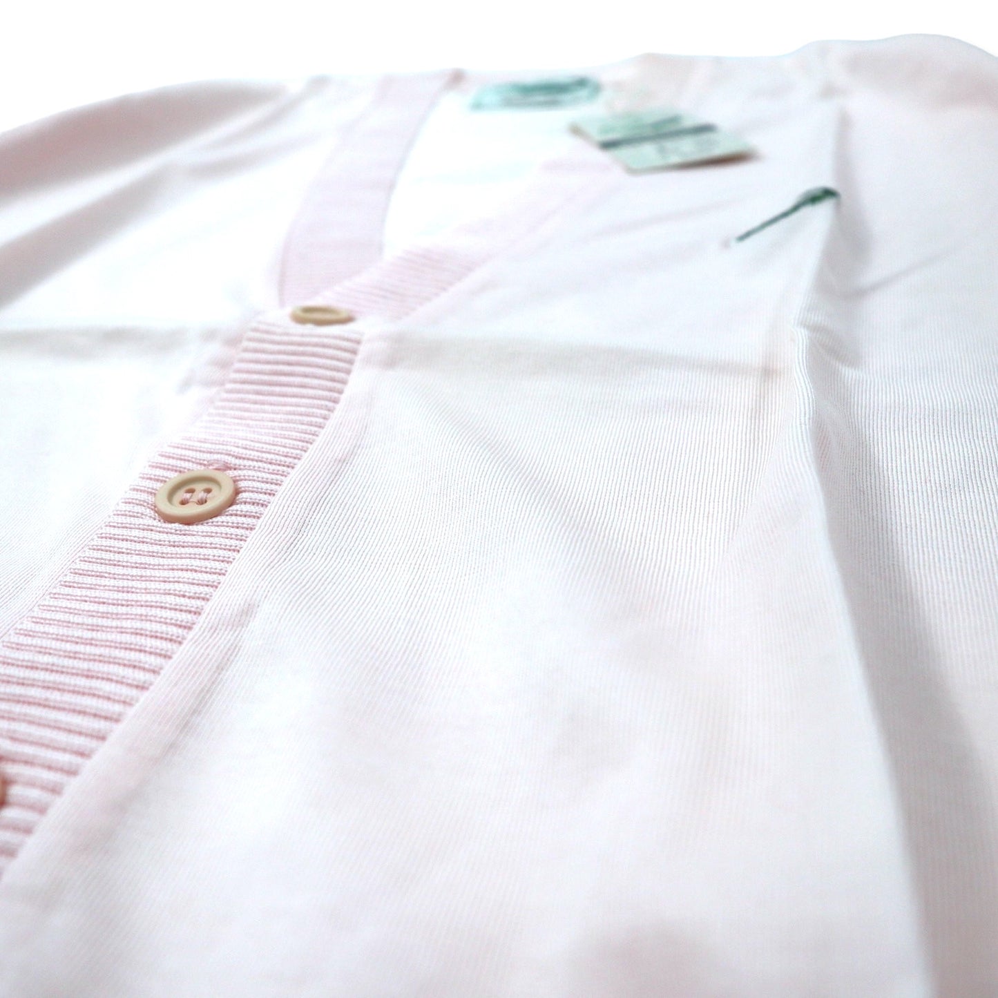 Crocodile 80s Acrylic Knit Cardigan, M, Pink, Cotton, Made in Japan, Unused