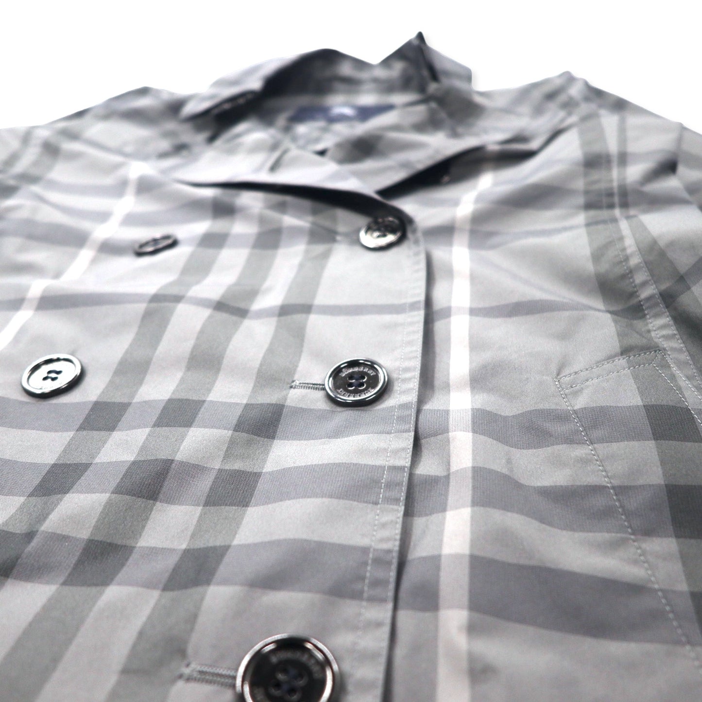 BURBERRY ノバチェック トレンチコート 38 グレー ポリエステル 日本製