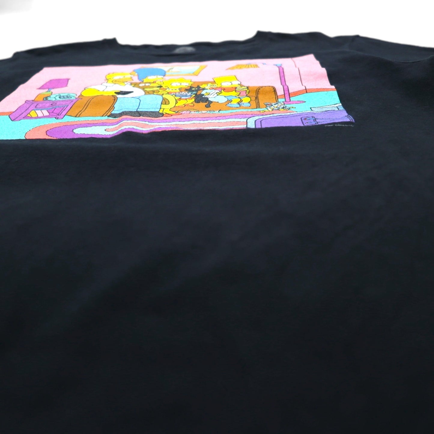 THE SIMPSONS Simpsons Character Print T-Shirt M Black Cotton
