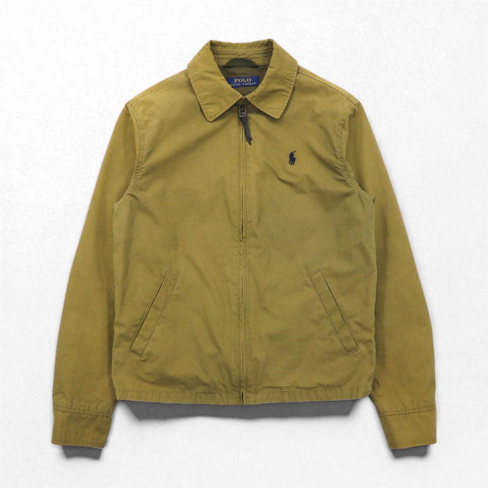 POLO RALPH LAUREN Swing Top Harrington Jacket M Khaki Cotton TALON Zip Small Pony Embroidery
