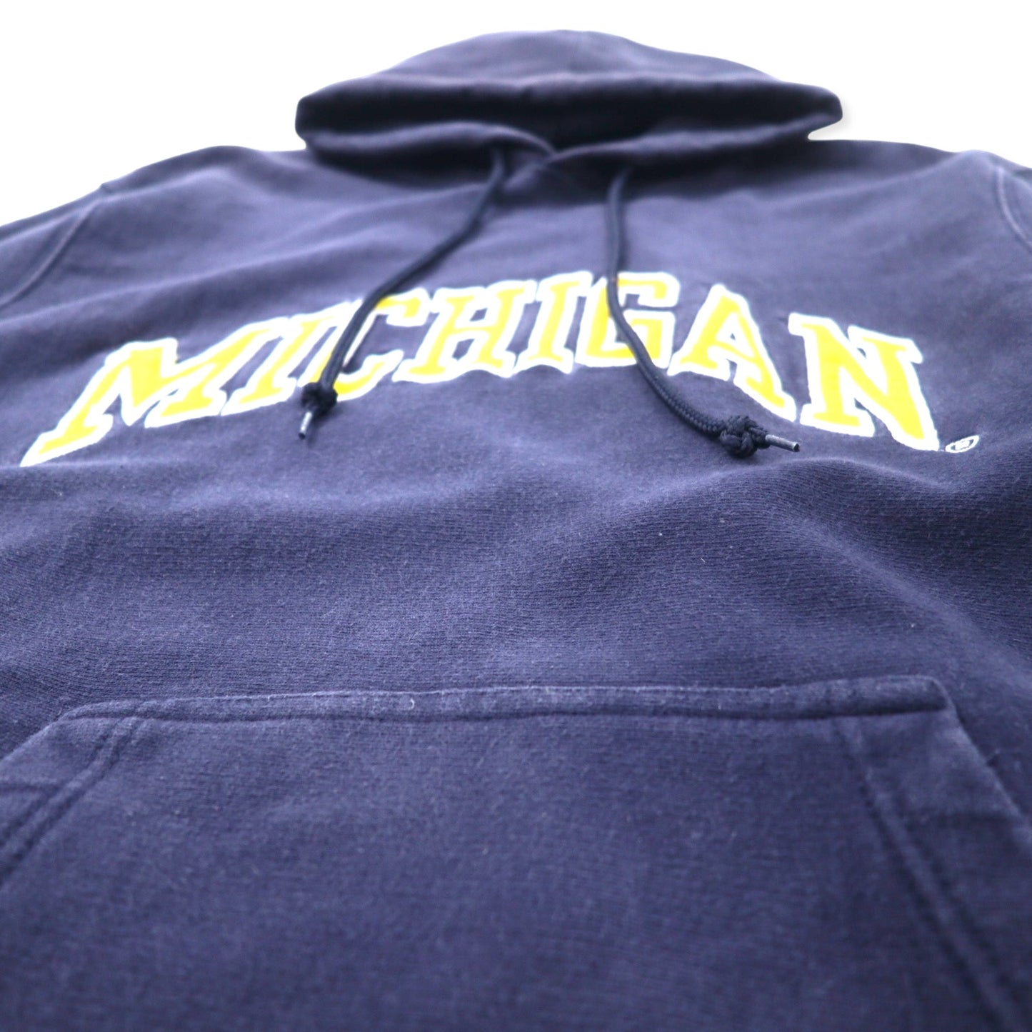 STEVE AND BARRY'S カレッジ プルオーバーパーカー M ネイビー コットン パキ綿 裏起毛 MICHIGAN