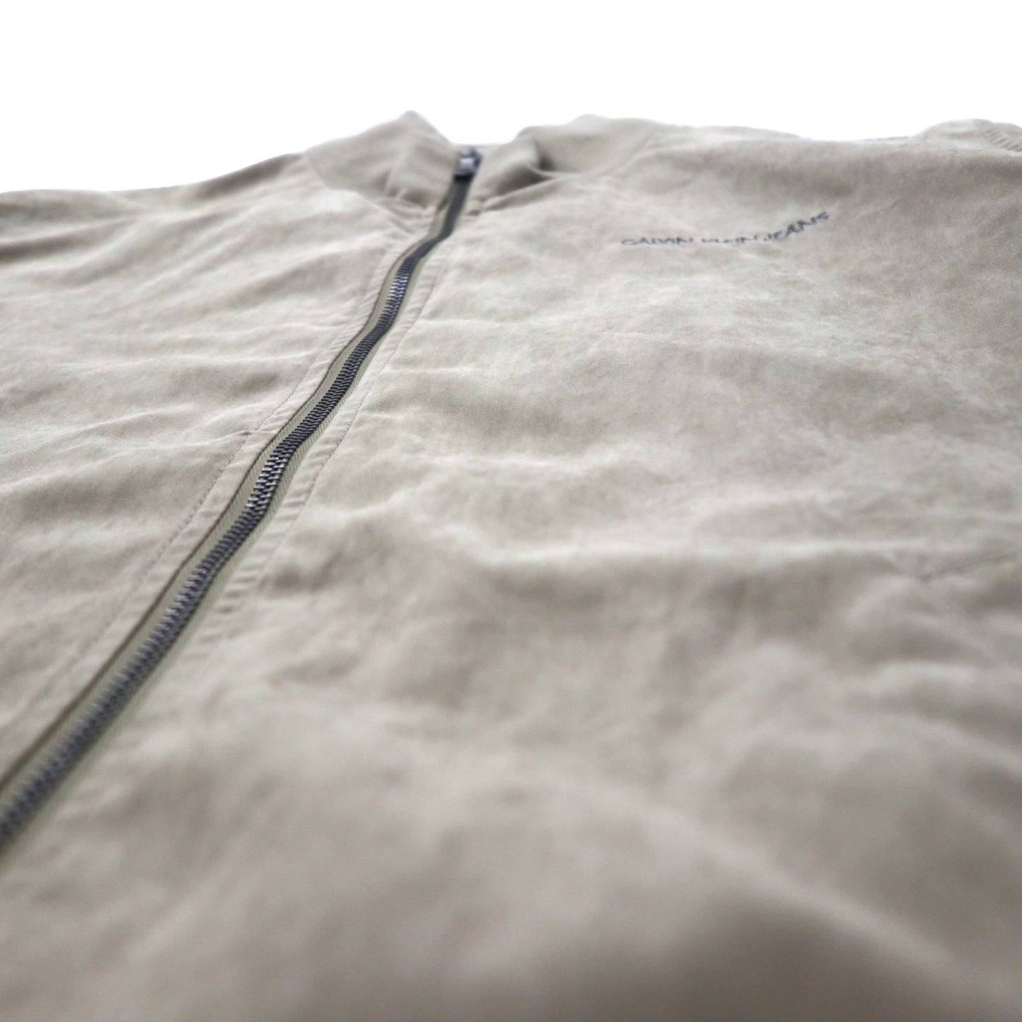 Calvin Klein Jeans Peach Skin Blouson XL Beige Polyester One Point Logo Embroidery