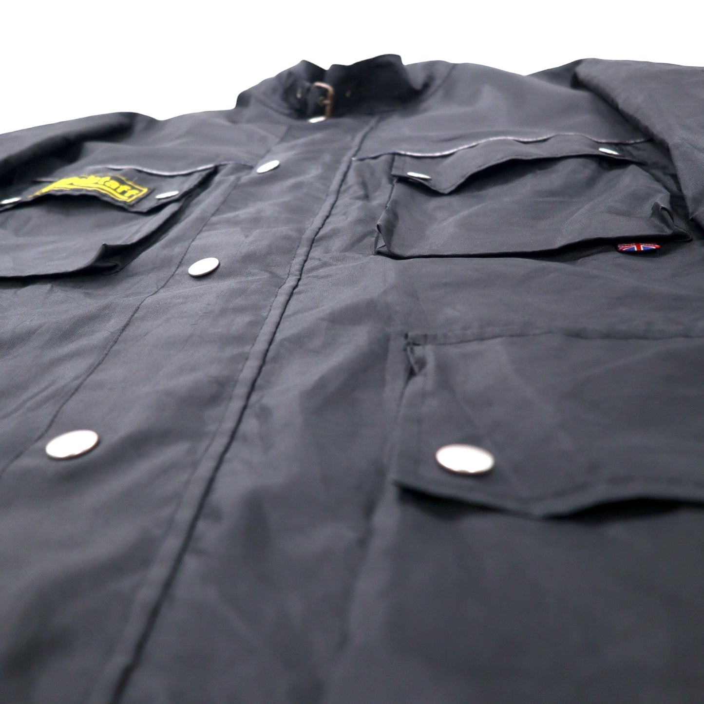 Belstaff Made in England Roadmaster Motorcycle Jacket XL Black Nylon Check Lining