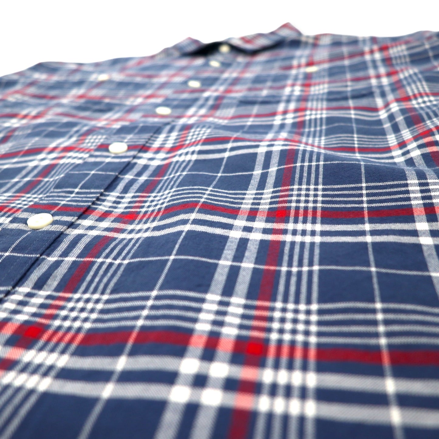 LLBean Check Shirt XXL Navy Cotton Big Size 285277