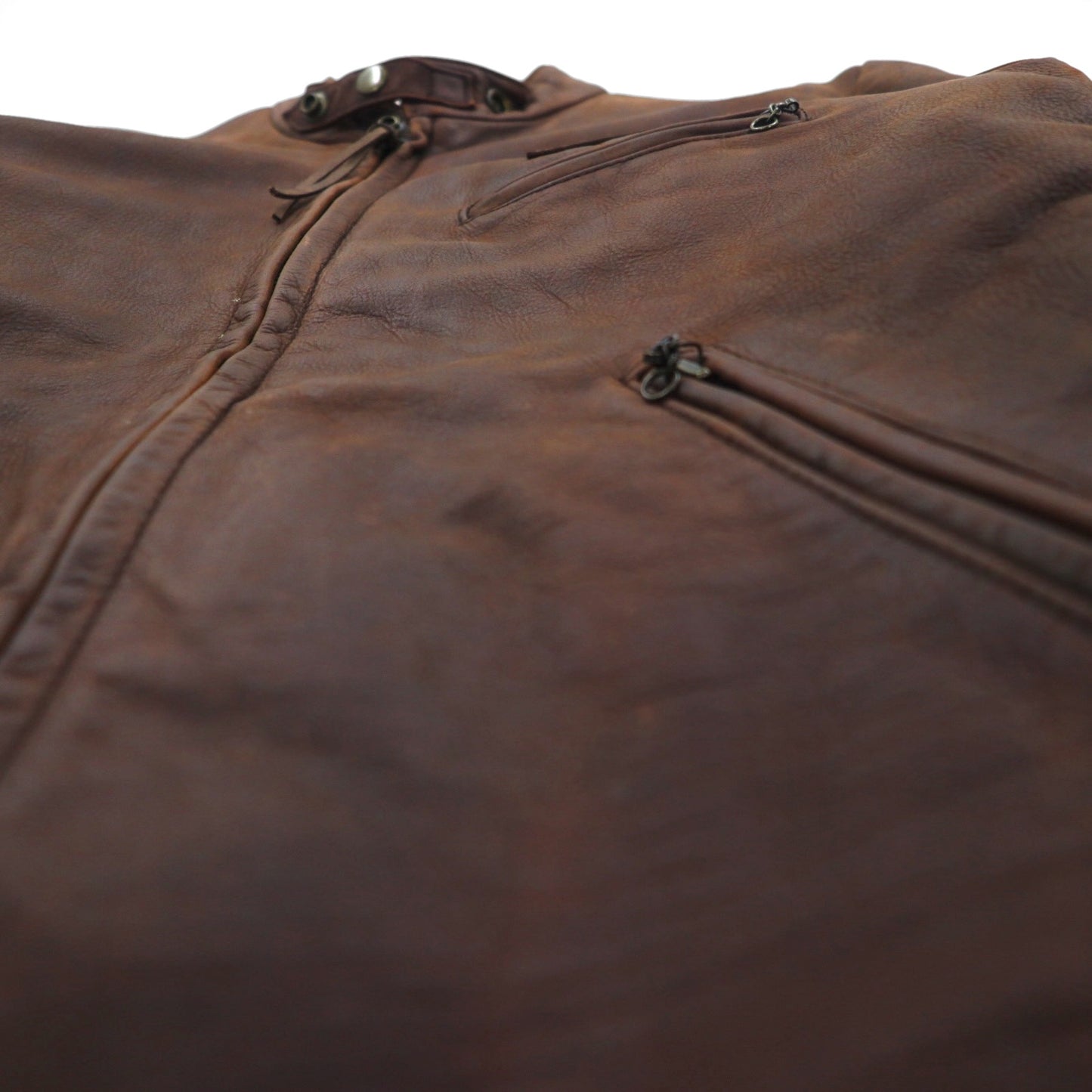 POLO JEANS COMPANY RALPH LAUREN 90年代 ヴィンテージ シングル ライダース レザージャケット L ブラウン キルティングライナー