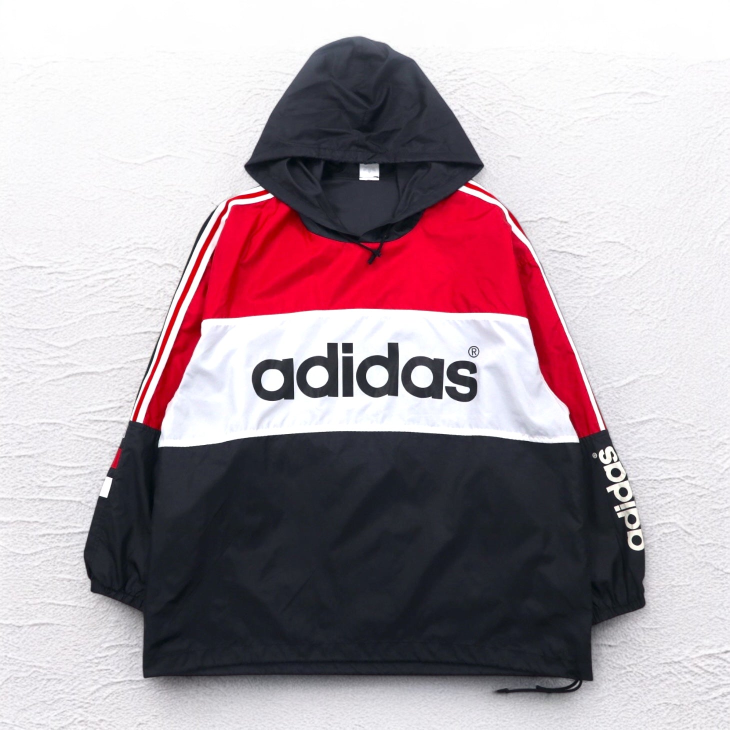 adidas 90s Descente Made Piste Pullover Nylon Hoodie ML Striped