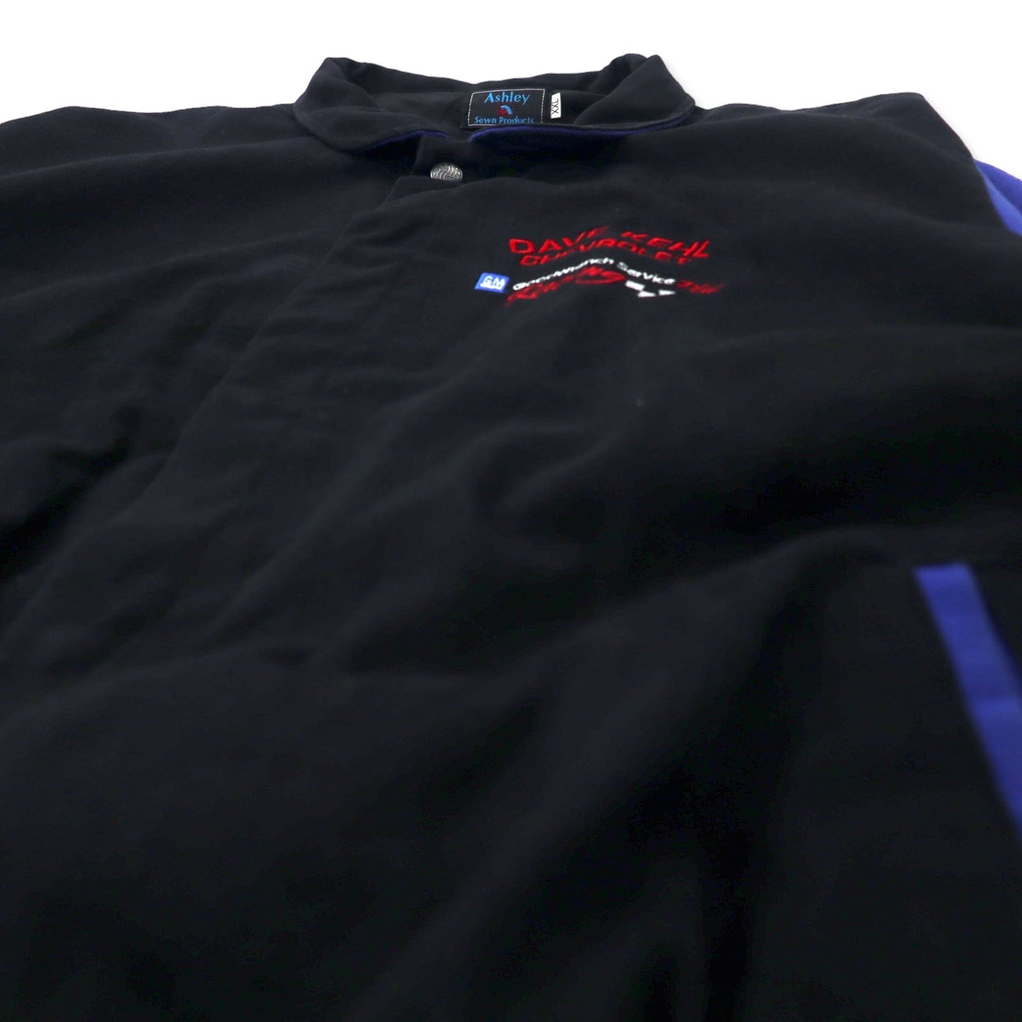 Ashley USA made racing jacket XXL black cotton snap button DAVE KEHL CHEVROLET back embroidery big size