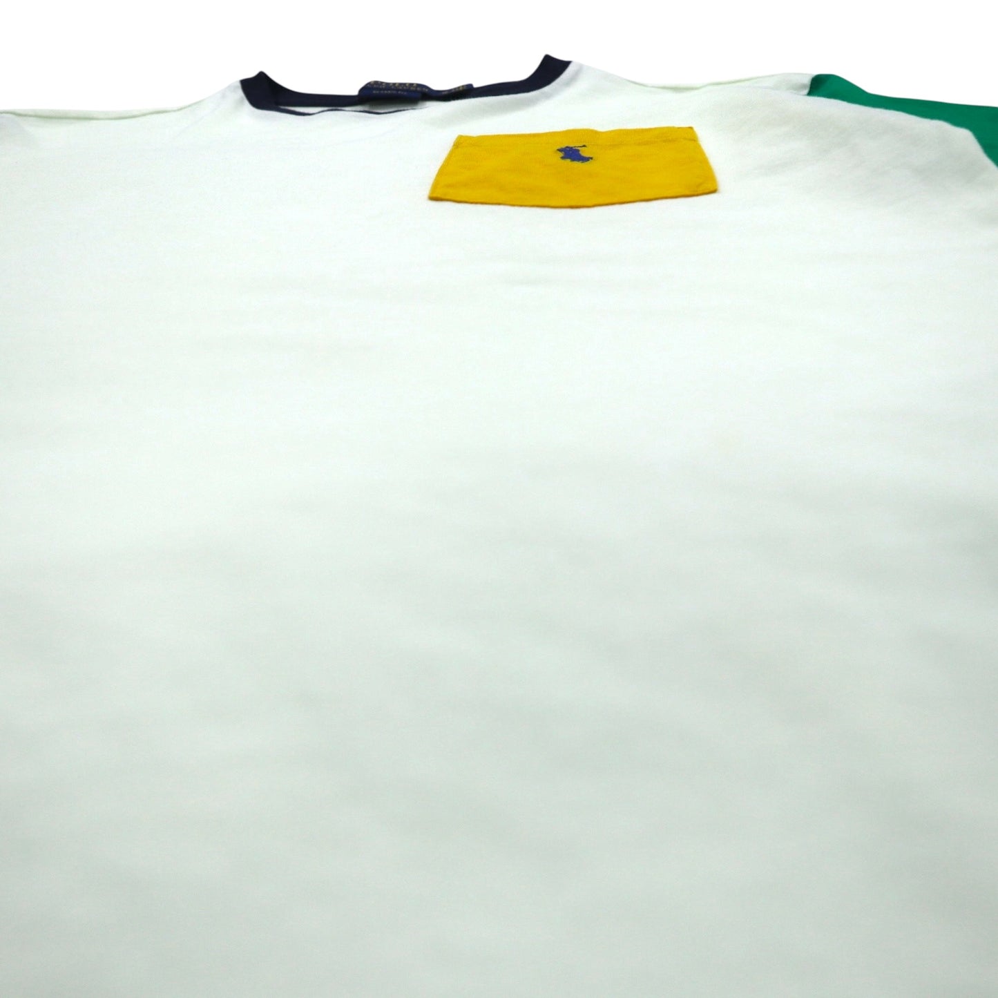 POLO RALPH LAUREN Colorblock Pocket T-Shirt M White Small Pony Embroidery