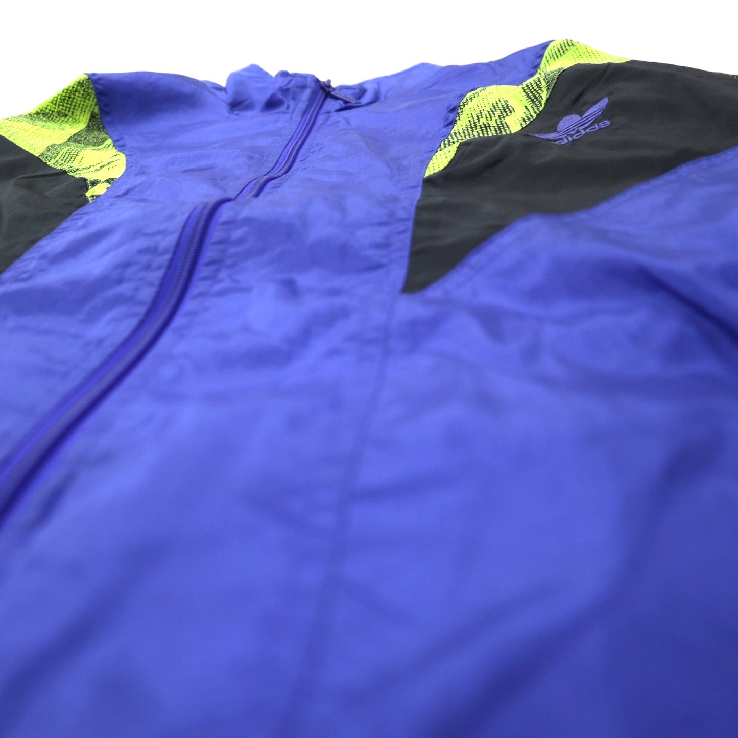 adidas 90年代 ナイロンジャケット ジャージ XL ブルー トレフォイルロゴ
