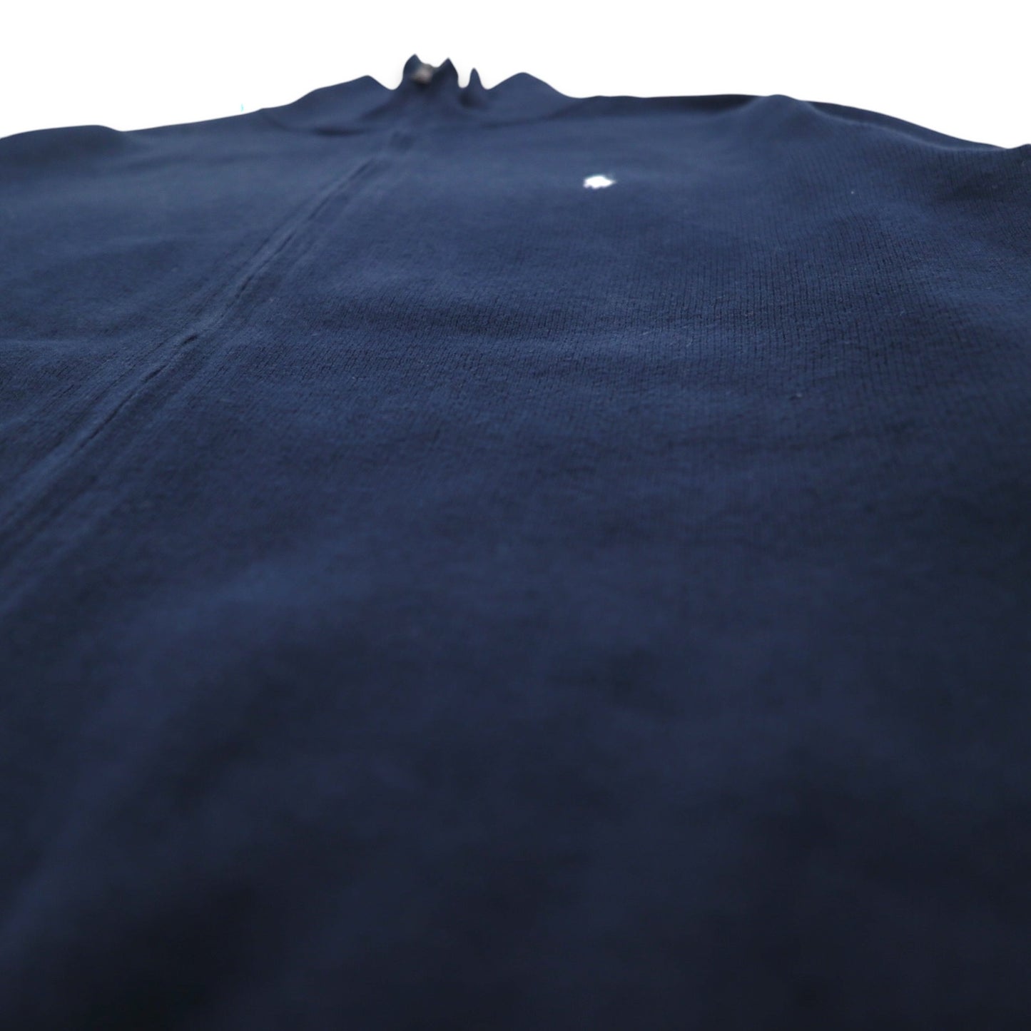 POLO RALPH LAUREN フルジップ ドライバーズニット セーター L ネイビー コットン スモールポニー刺繍