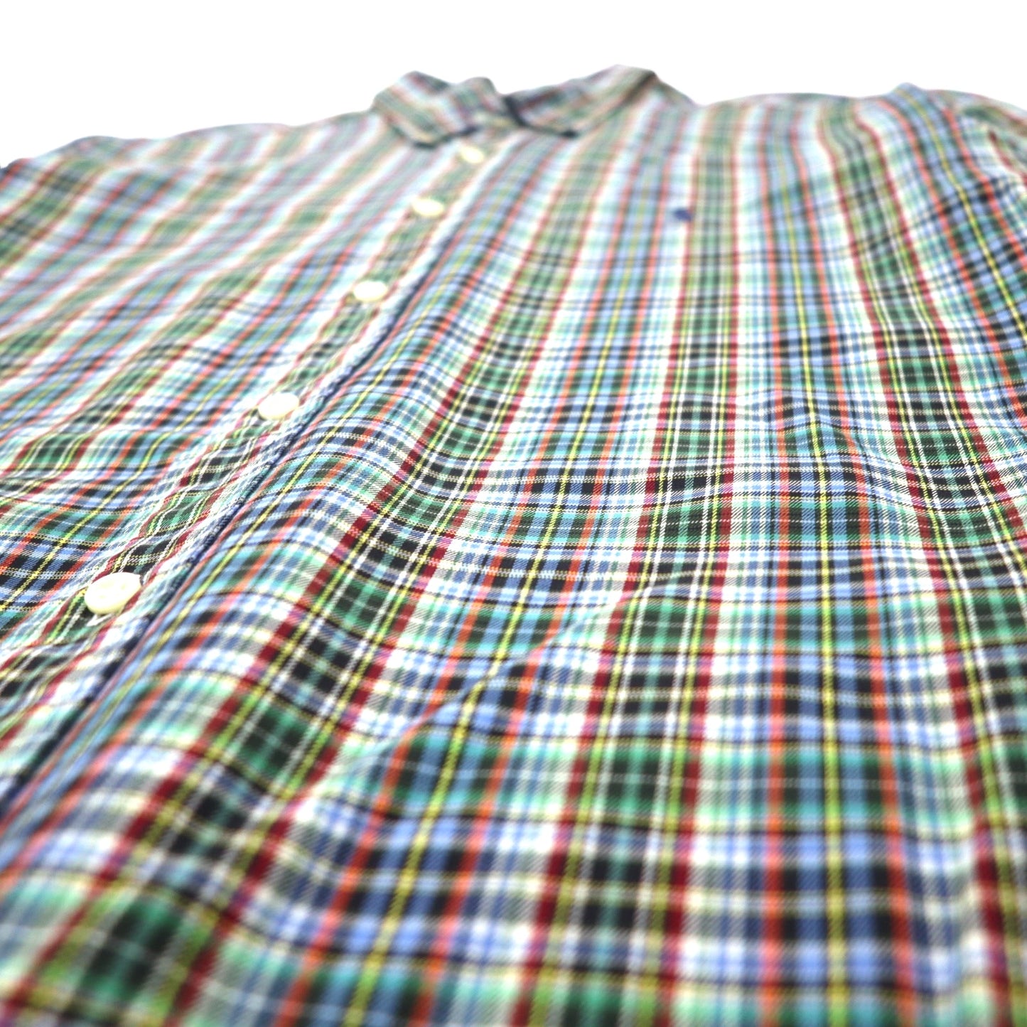 Ralph Lauren Windowpane Check Button-Down Shirt L Blue Khaki Cotton CLASSIC FIT Small Pony Embroidery