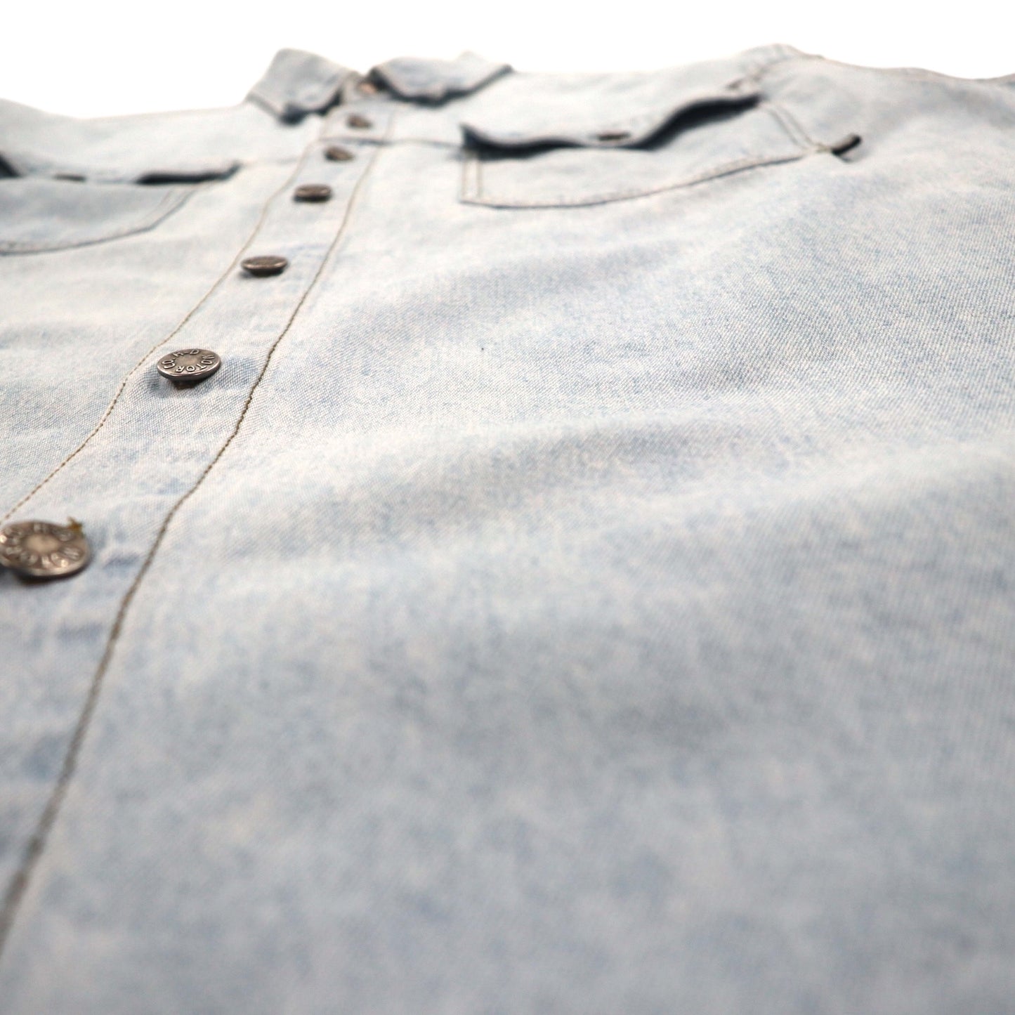 HARLEY DAVIDSON アイスウォッシュ デニムシャツ L ライトブルー コットン バックロゴ刺繍