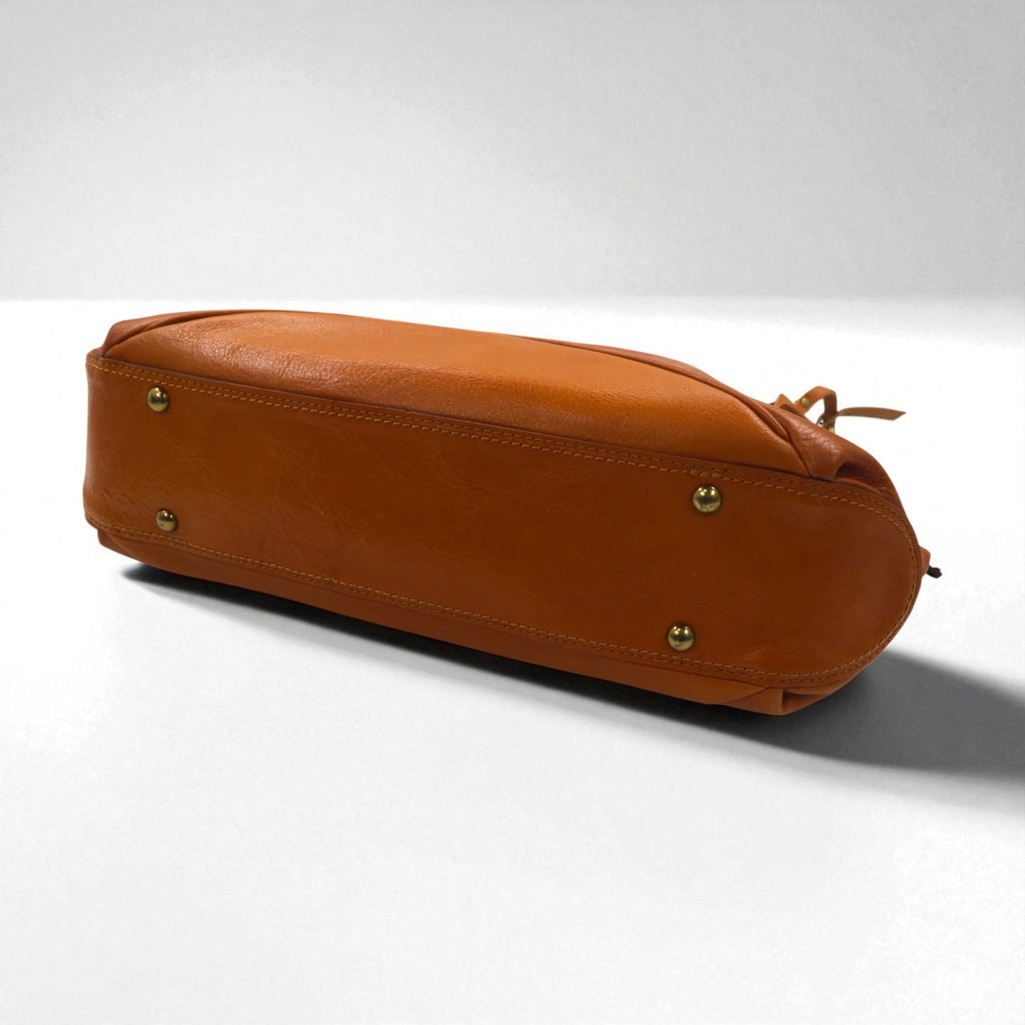 quadro 2WAY Leather Shoulder Bag Camel Made in Japan