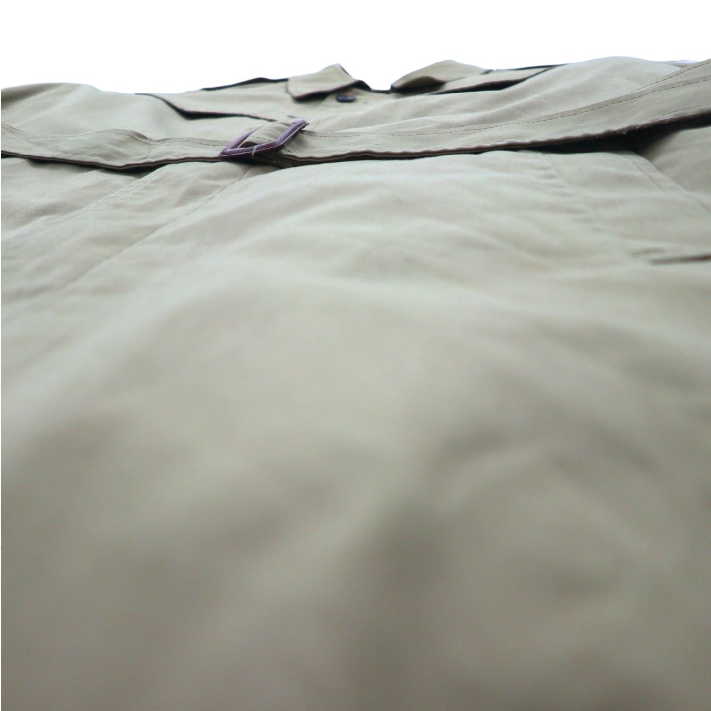 LONDON FOG Stand collar trench coat, XL, beige, concealed placket, epaulet, detachable fur liner, belt included