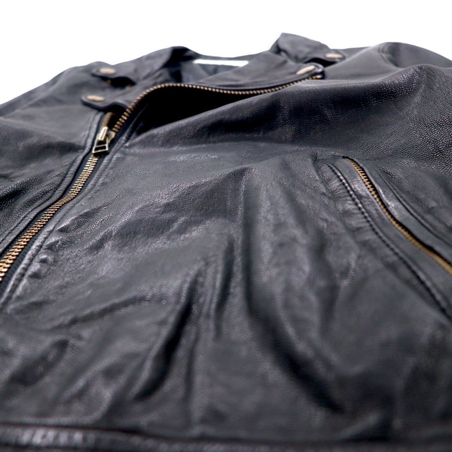 UNITED ARROWS Goatskin Double Riders Jacket Leather Jacket S Black Goatskin 1525-136-2584