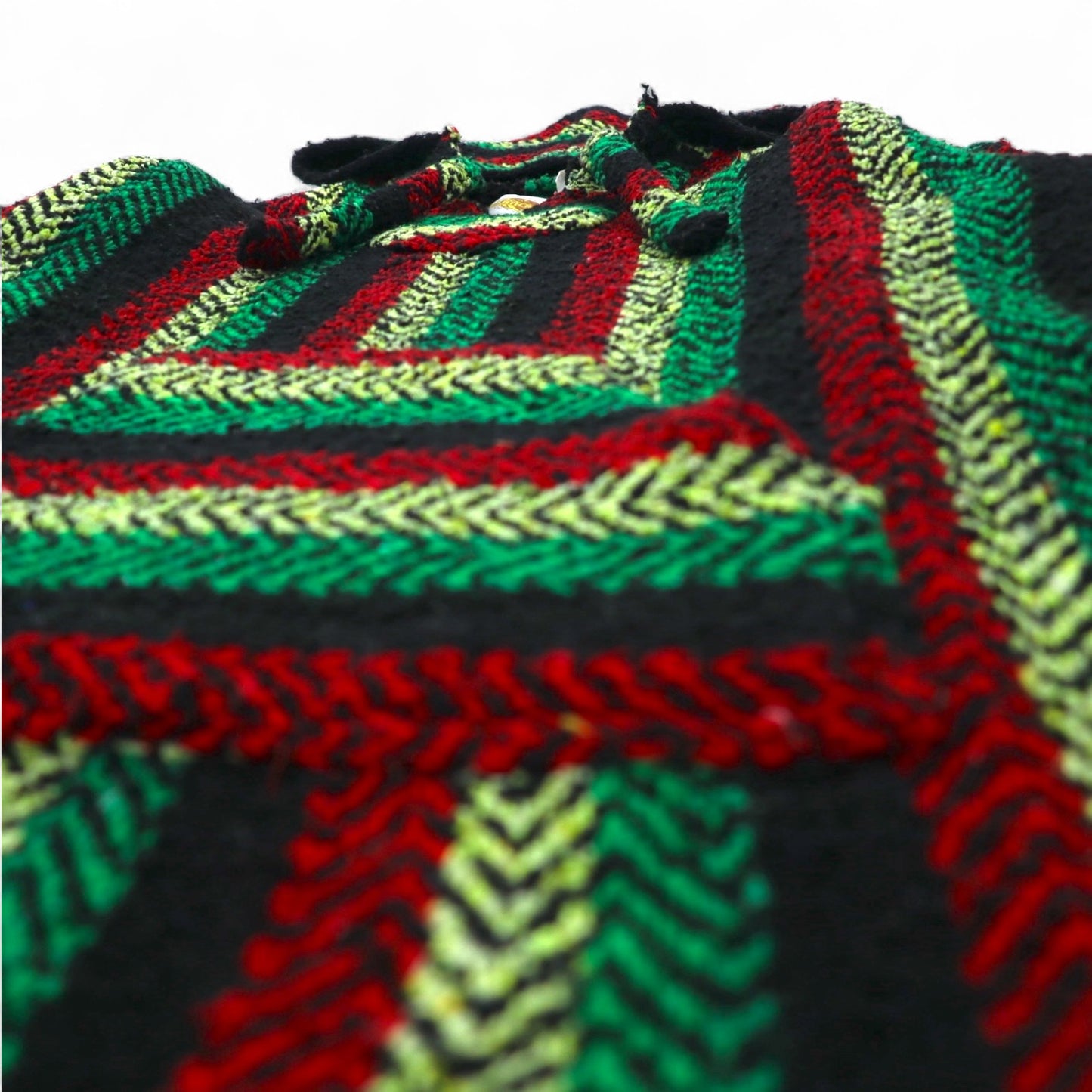 Vintage 90s Mexican Baja Hoodie EARTH RAGZ 90年代 メキシカンパーカー L ラスタカラー ストライプ メキシコ製