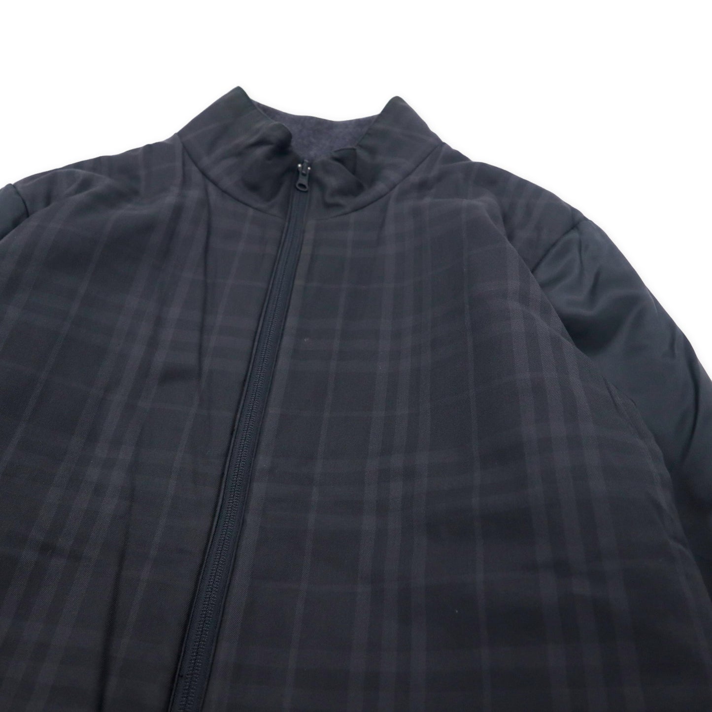 BURBERRY リバーシブル ライナージャケット L グレー ウール ノバチェック ドローコード 日本製