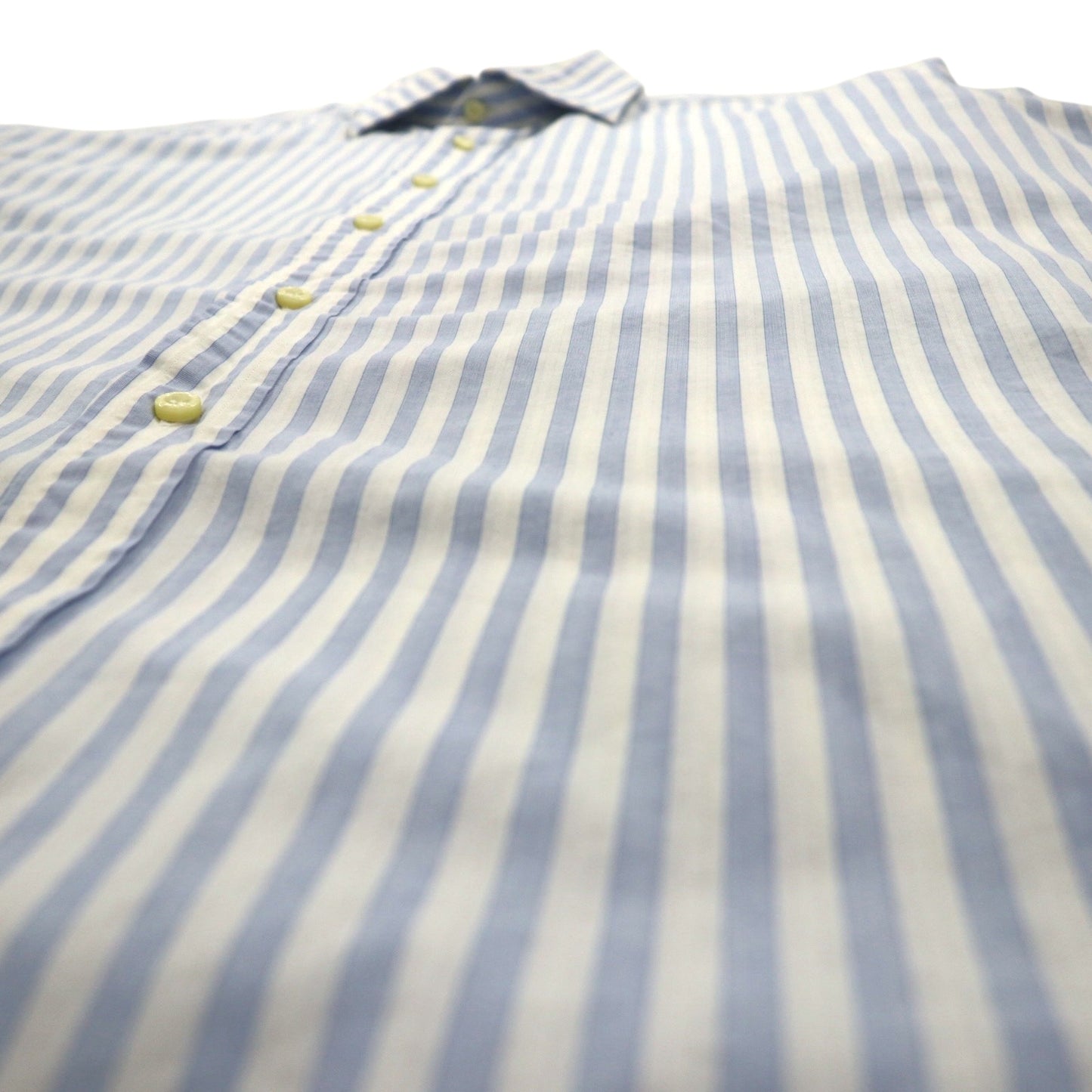 BURBERRY ワイドカラー ストライプ ドレスシャツ XL ブルー ホワイト コットン