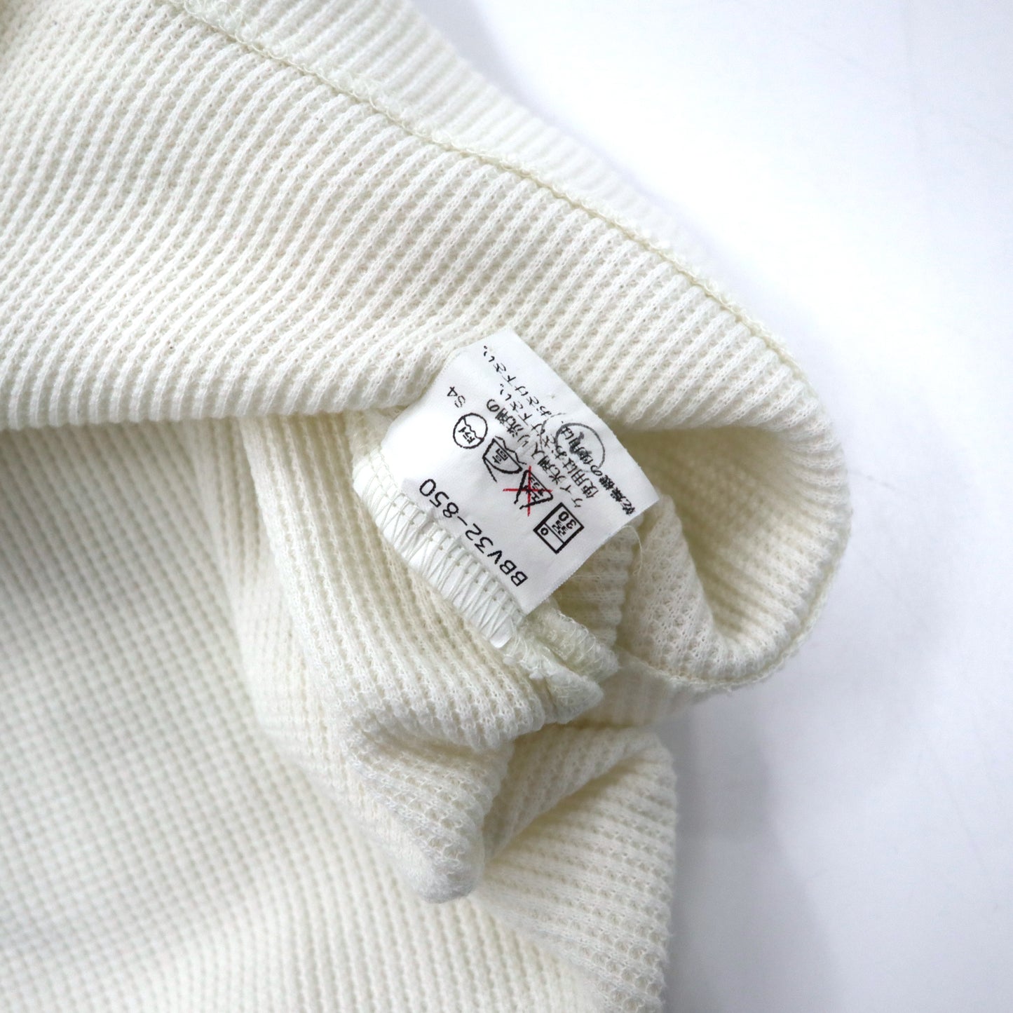 Burberrys Waffle Polo Shirt M White Cotton One Point Logo Old Made in Japan
