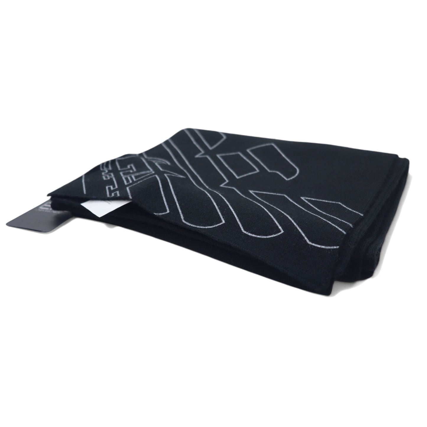 EMPORIO ARMANI イタリア製 ロゴプリント マフラー ブラック アクリル 275804 8A302 未使用品