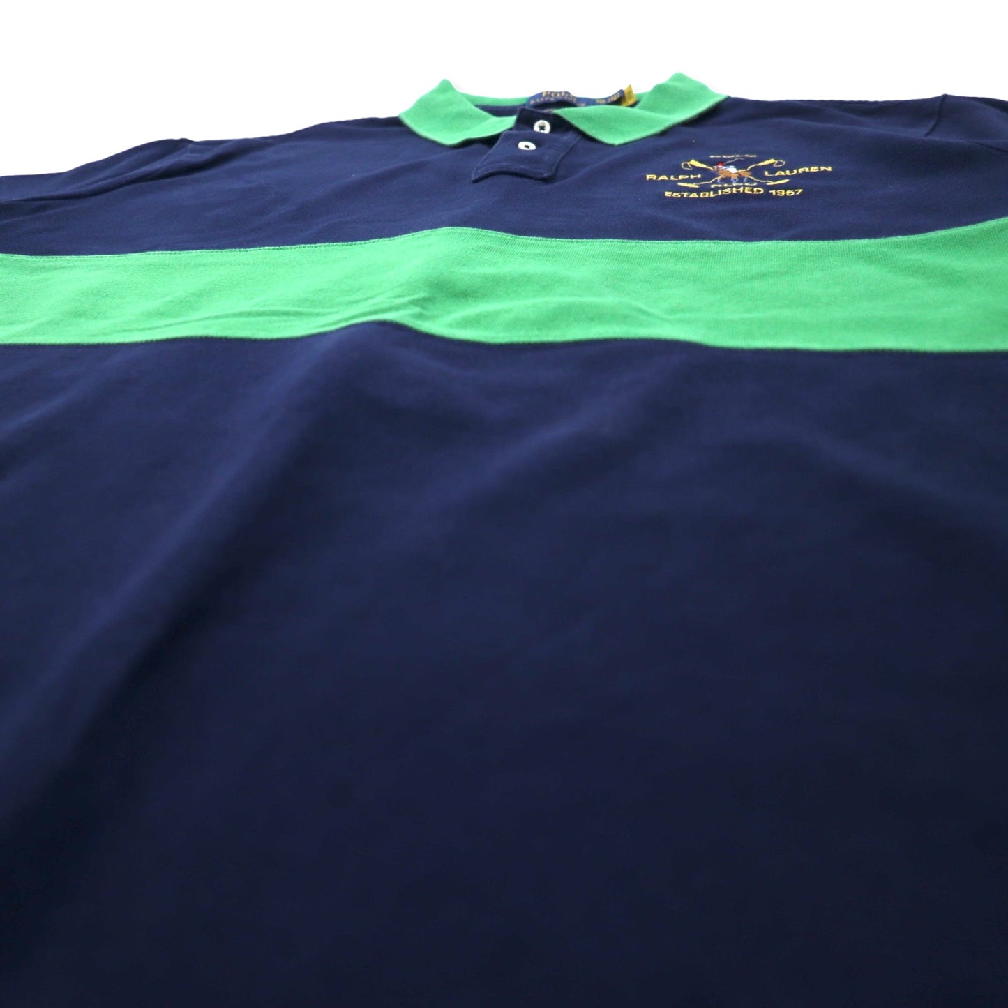 POLO RALPH LAUREN ナンバリング ポロシャツ XXL ネイビー コットン CLASSIC FIT 鹿の子 RLPC ポニー刺繍 ビッグサイズ