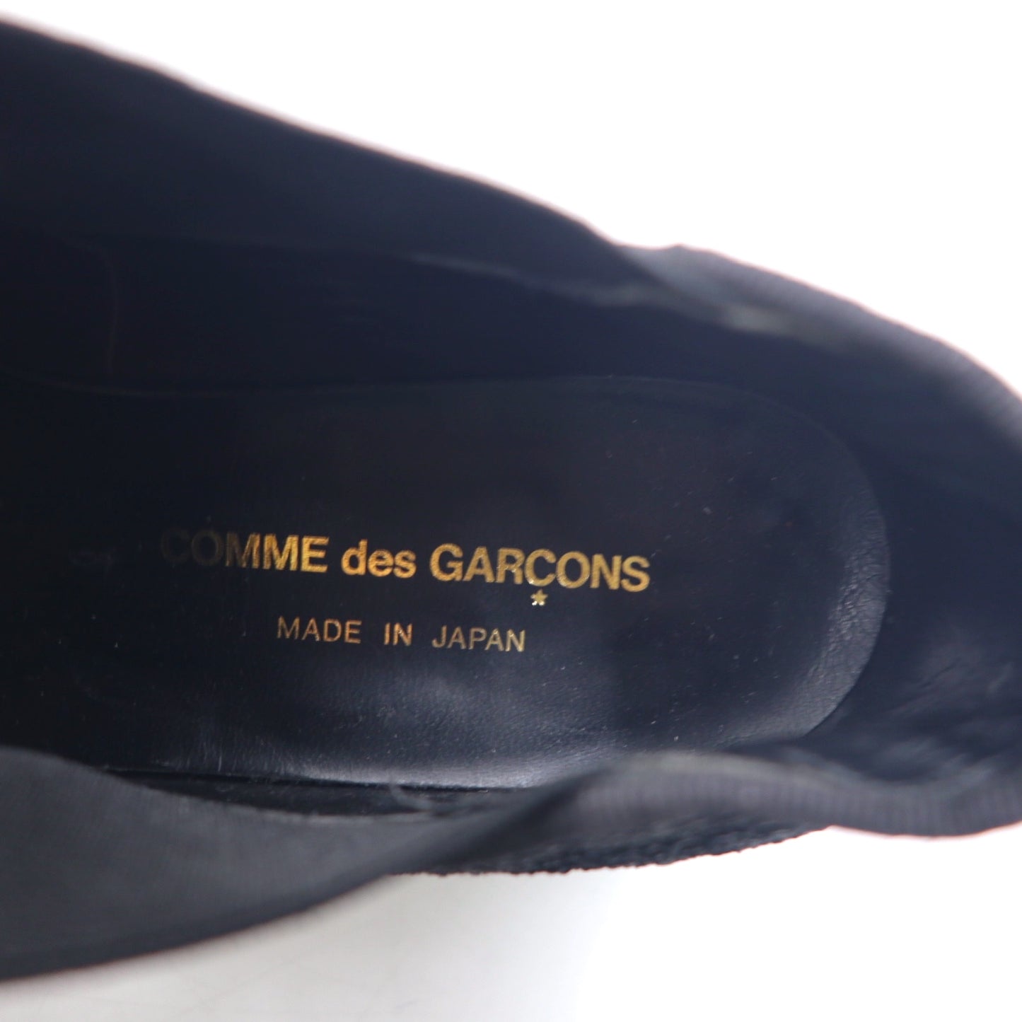 COMME des GARCONS フラワーレース アンクルブーツ ショートブーツ サイドゴア 23cm ブラック レザー 日本製