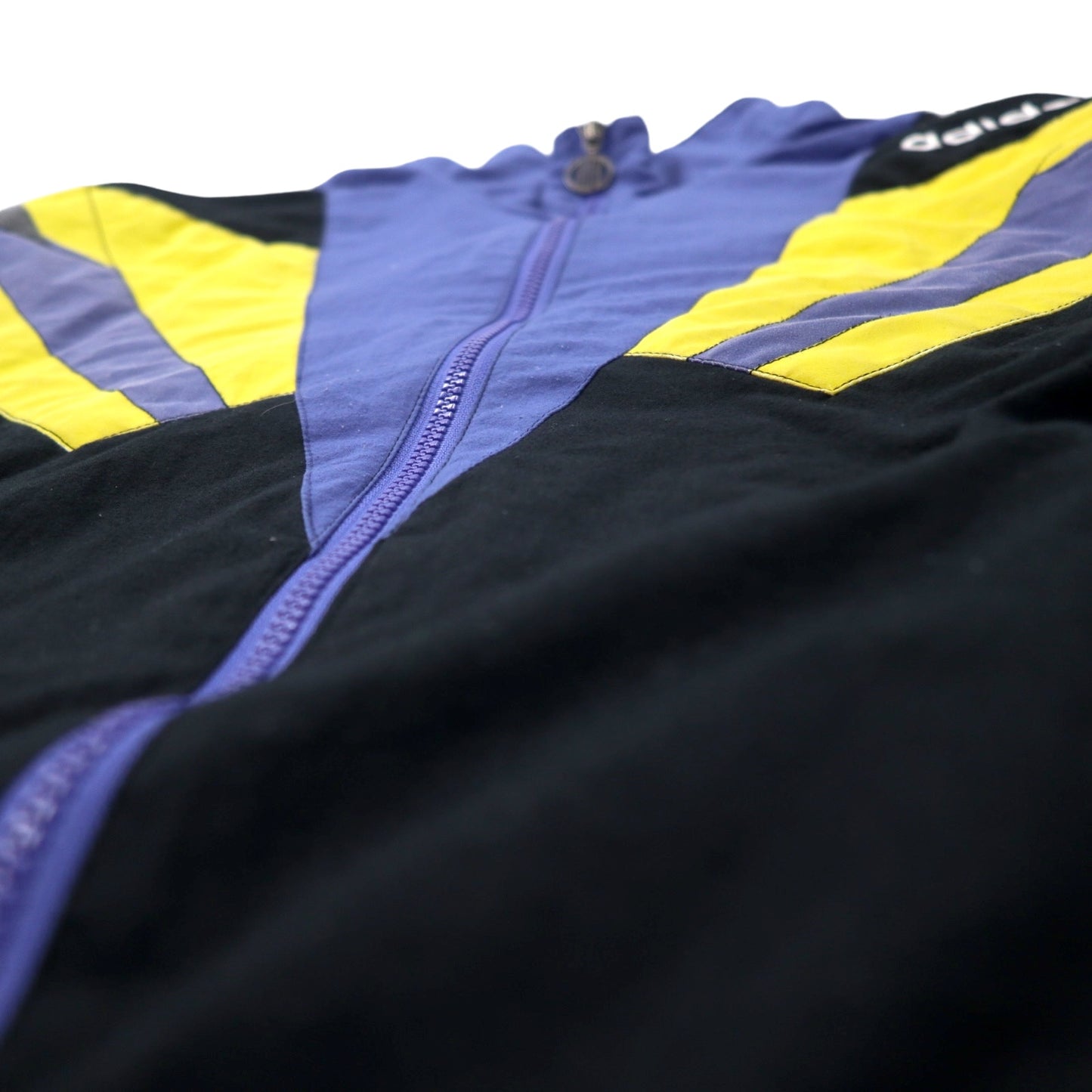 adidas 90年代 トラックジャケット ジャージ L ブラック ポリエステル トレフォイルロゴ 銀タグ