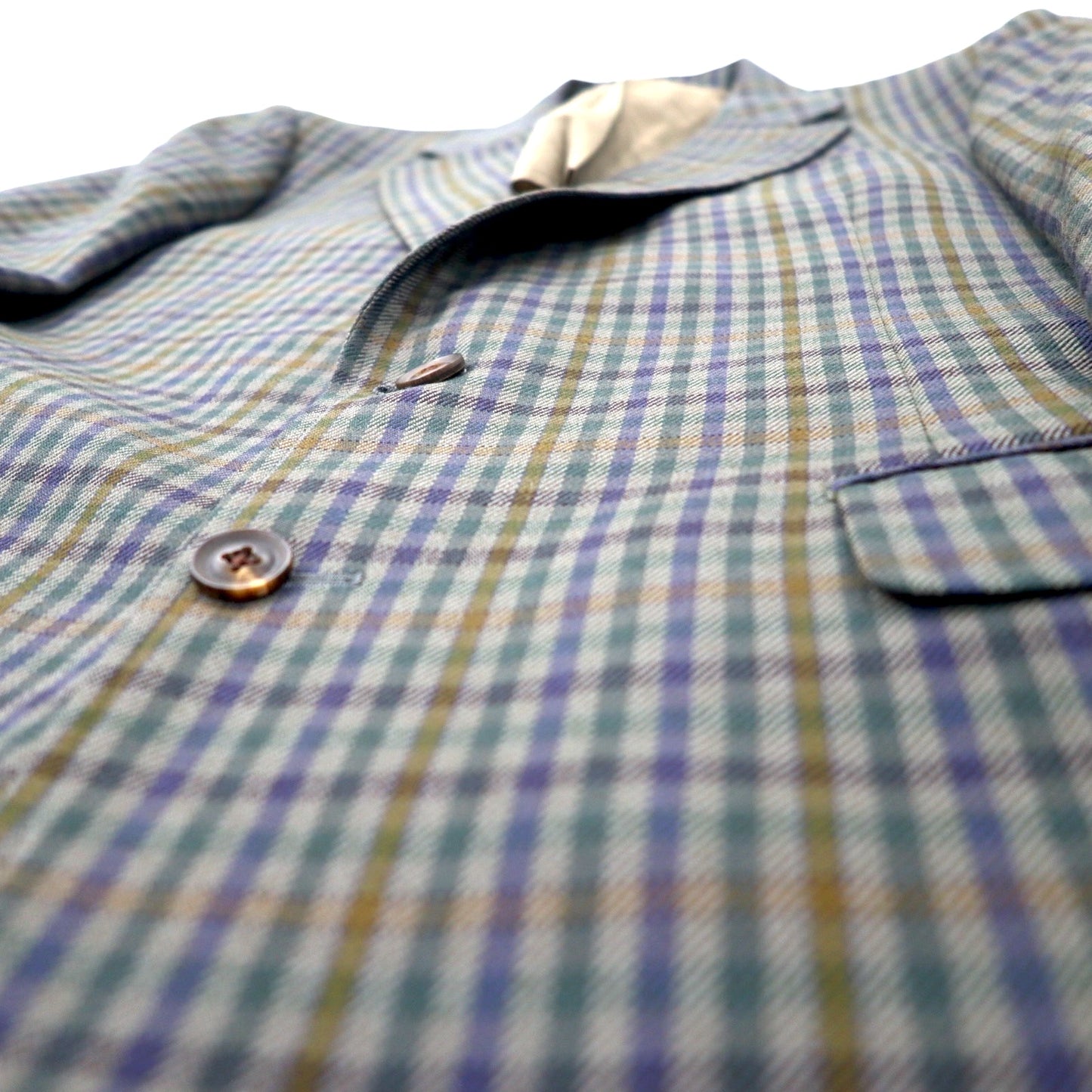 Burberrys Old 2B Tailored Jacket 98-88-175 AB6 Brown Check Wool Made in Japan